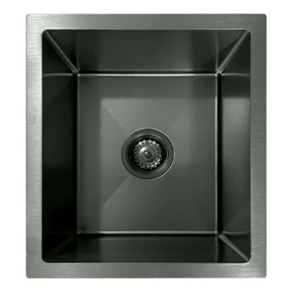 4444-MBL Matt Black Stainless Steel Kitchen Sink, 440x440x220mm