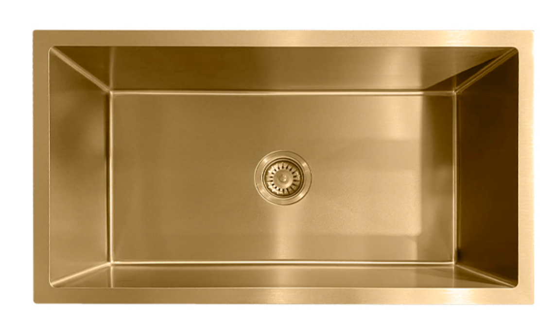 7844-GL Gold Stainless Steel Single Bowl Sink, 780x440x220mm