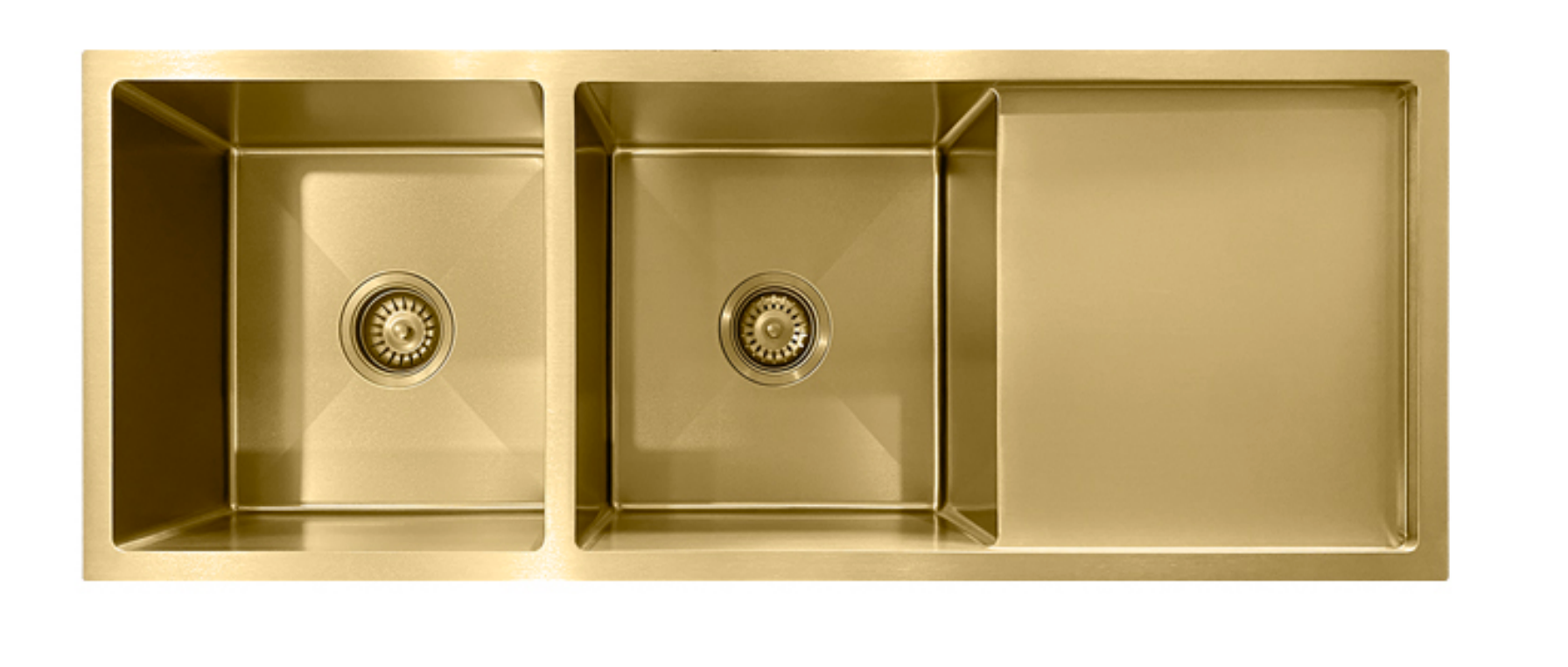 11644-GL Double Bowl Stainless Steel Sink with Right Drainer