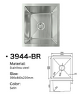 3944-BR Satin Stainless Steel Single Bowl Sink, 390x440x220mm