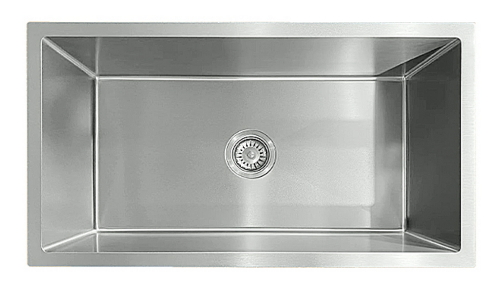 7844-BR Satin Stainless Steel Large Single Bowl Sink, 780x440x220mm