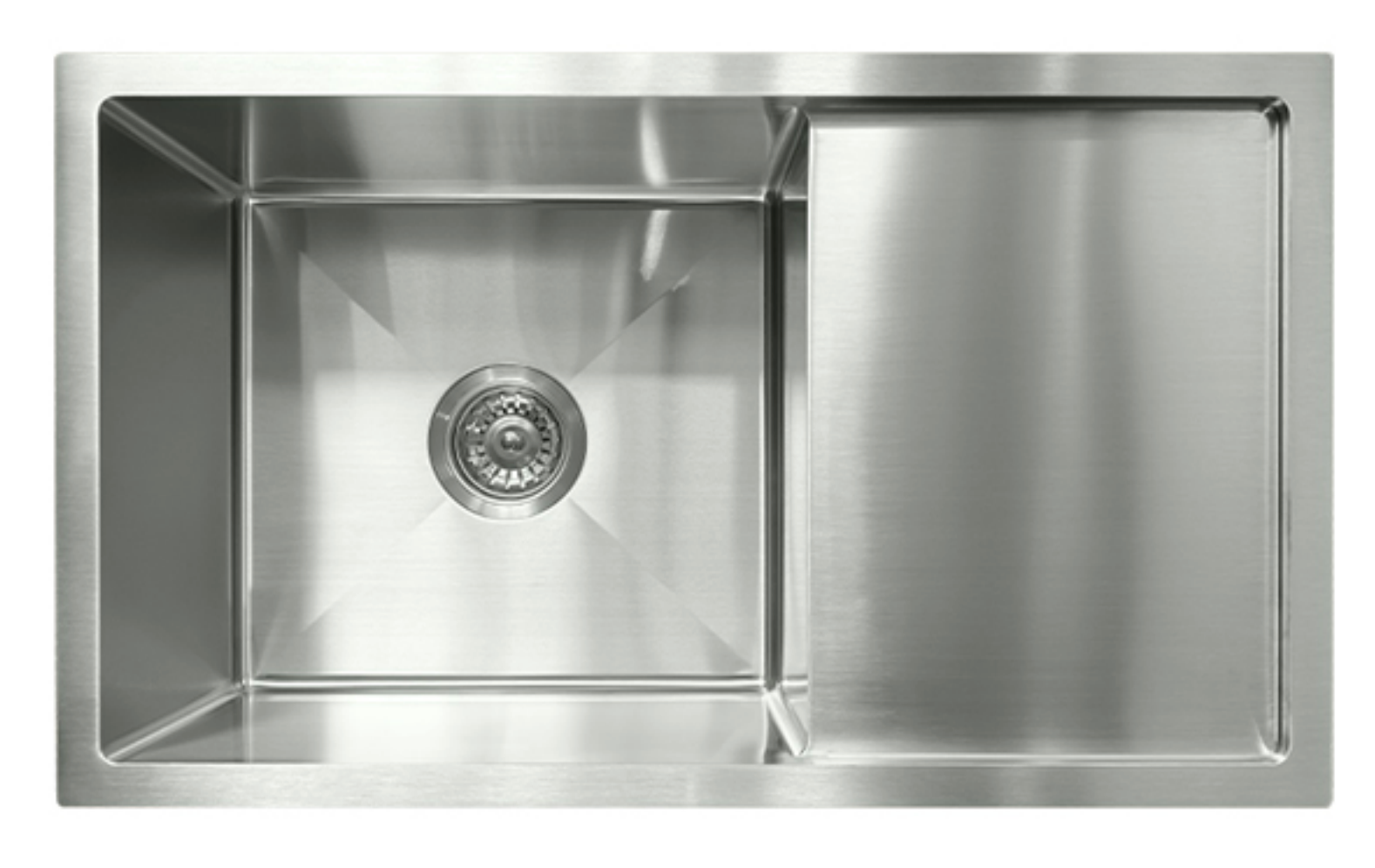7544-BR Stainless Steel Single Bowl Sink with Right Drainer