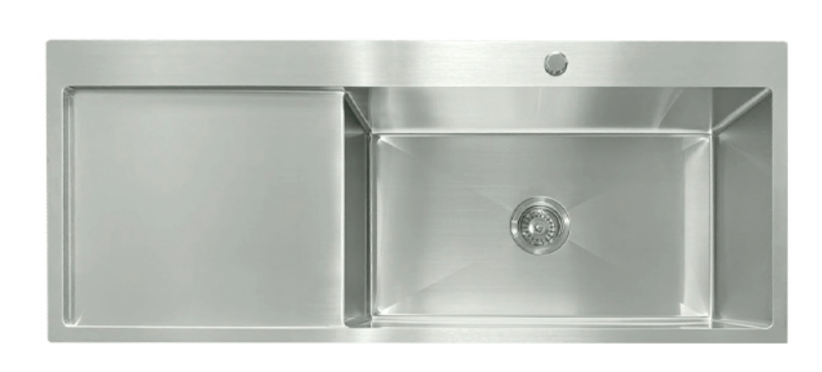 12050-BR-R Stainless Steel Single Bowl Sink with Left Drainer