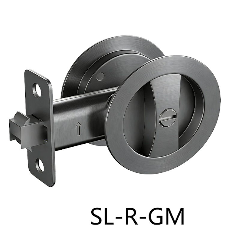 Round Sliding Door Privacy Lock (SL-R) Gun metal