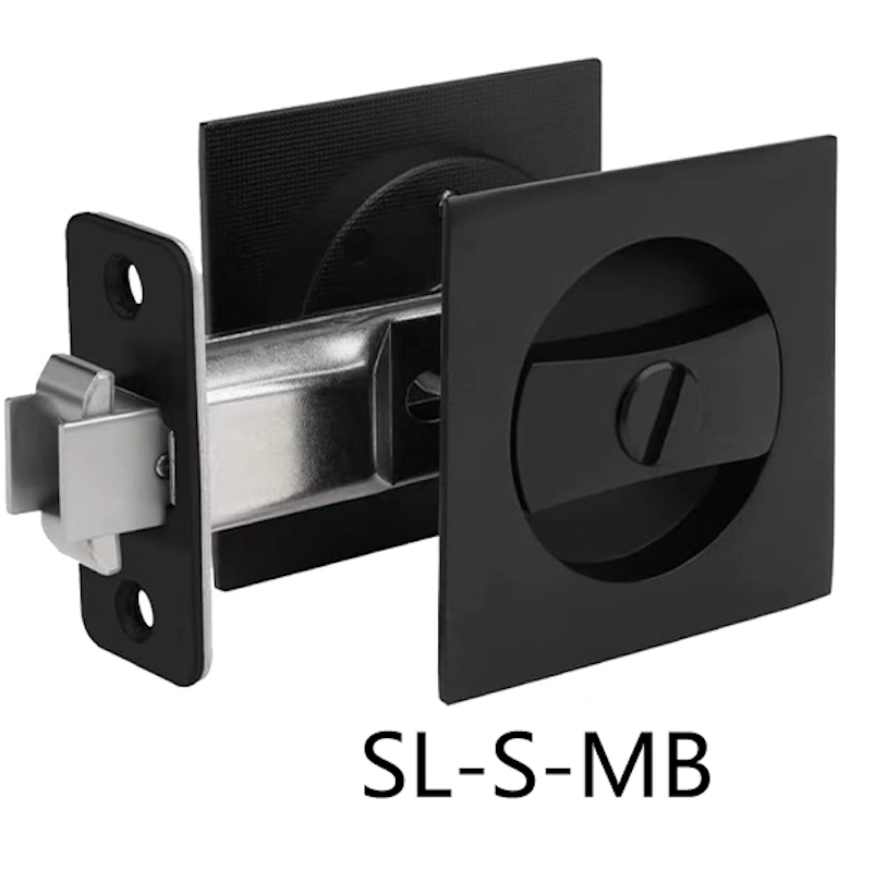 Square Sliding Door Privacy Lock (SL-S) Black