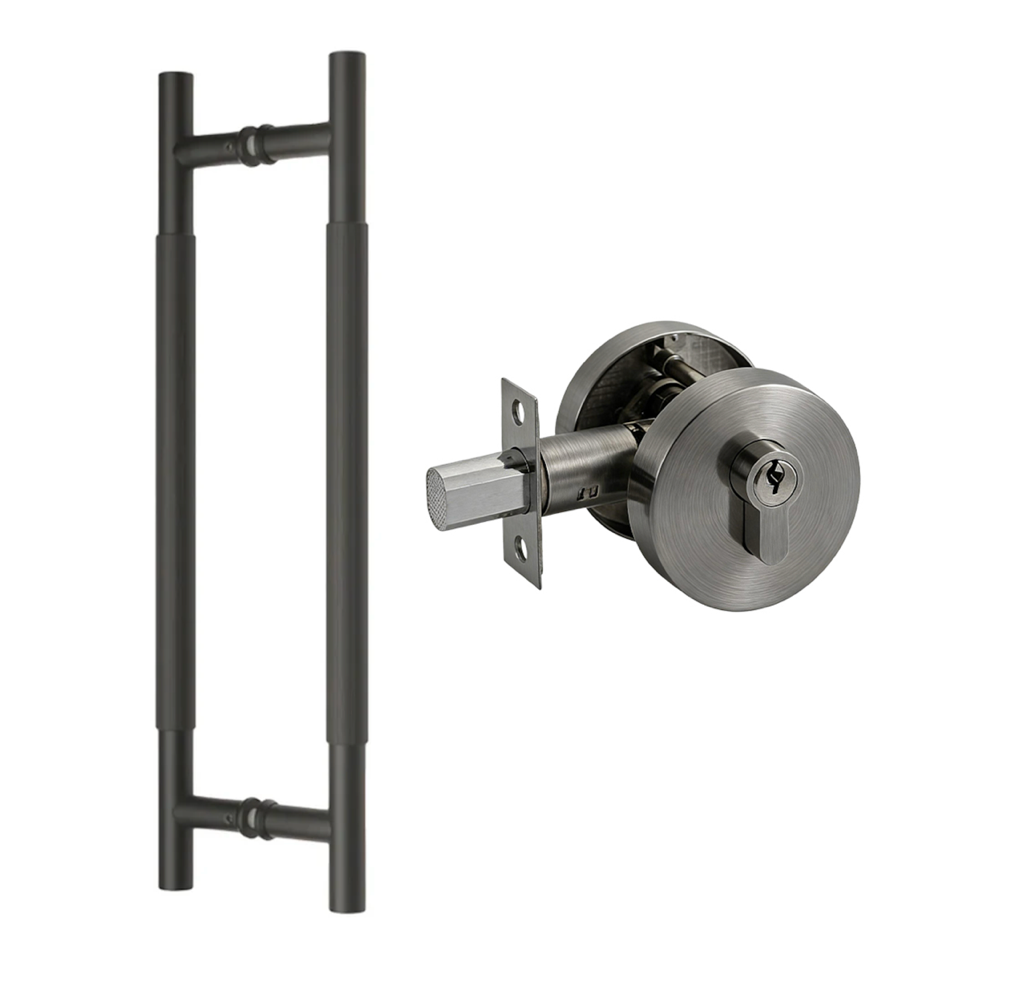 Round Lock with Key (BDL1051) + Round Door Pull Handle (DP1020)