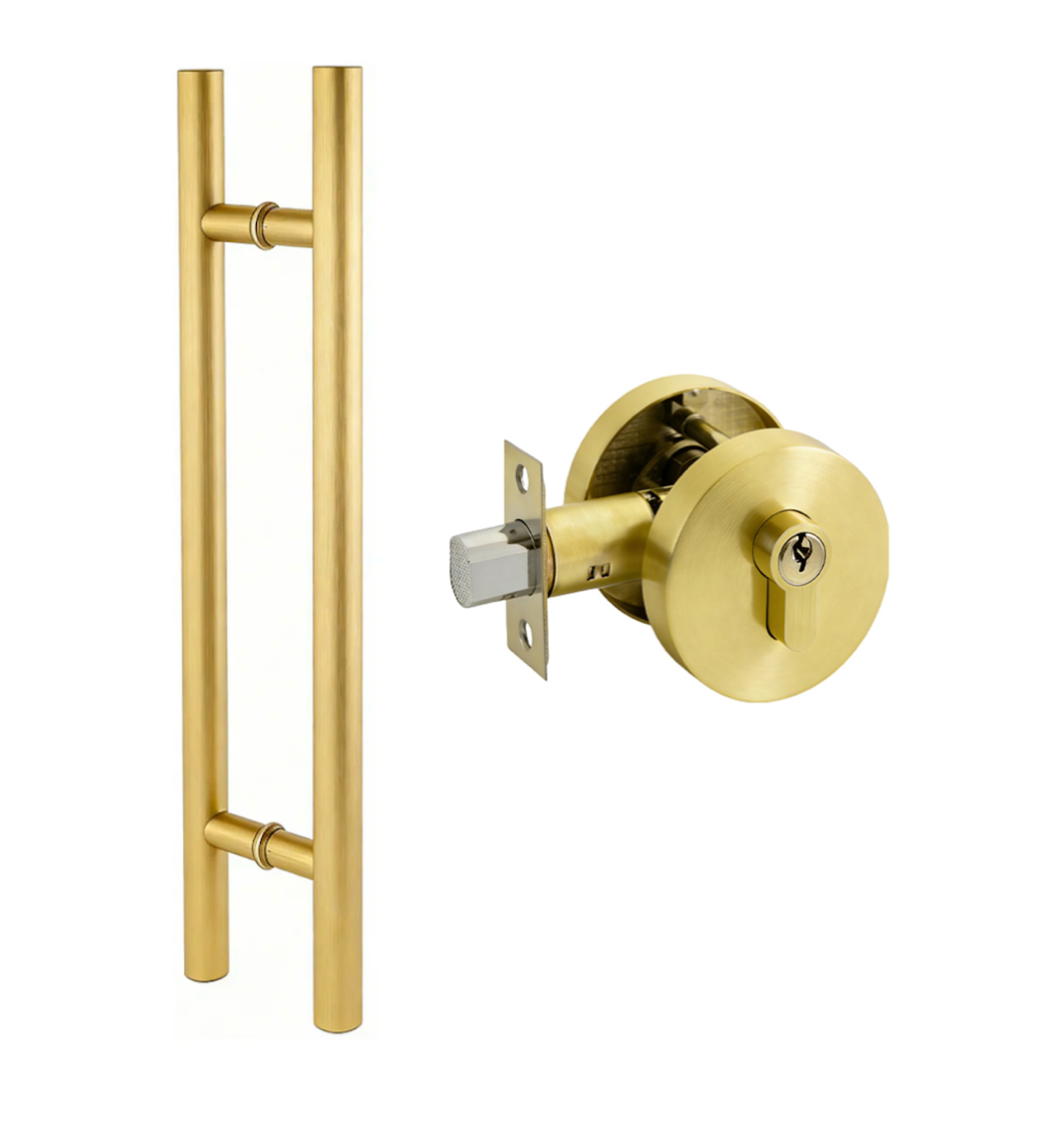 Round Lock with Key (BDL1051) + Round Door Pull Handle (DP1010)