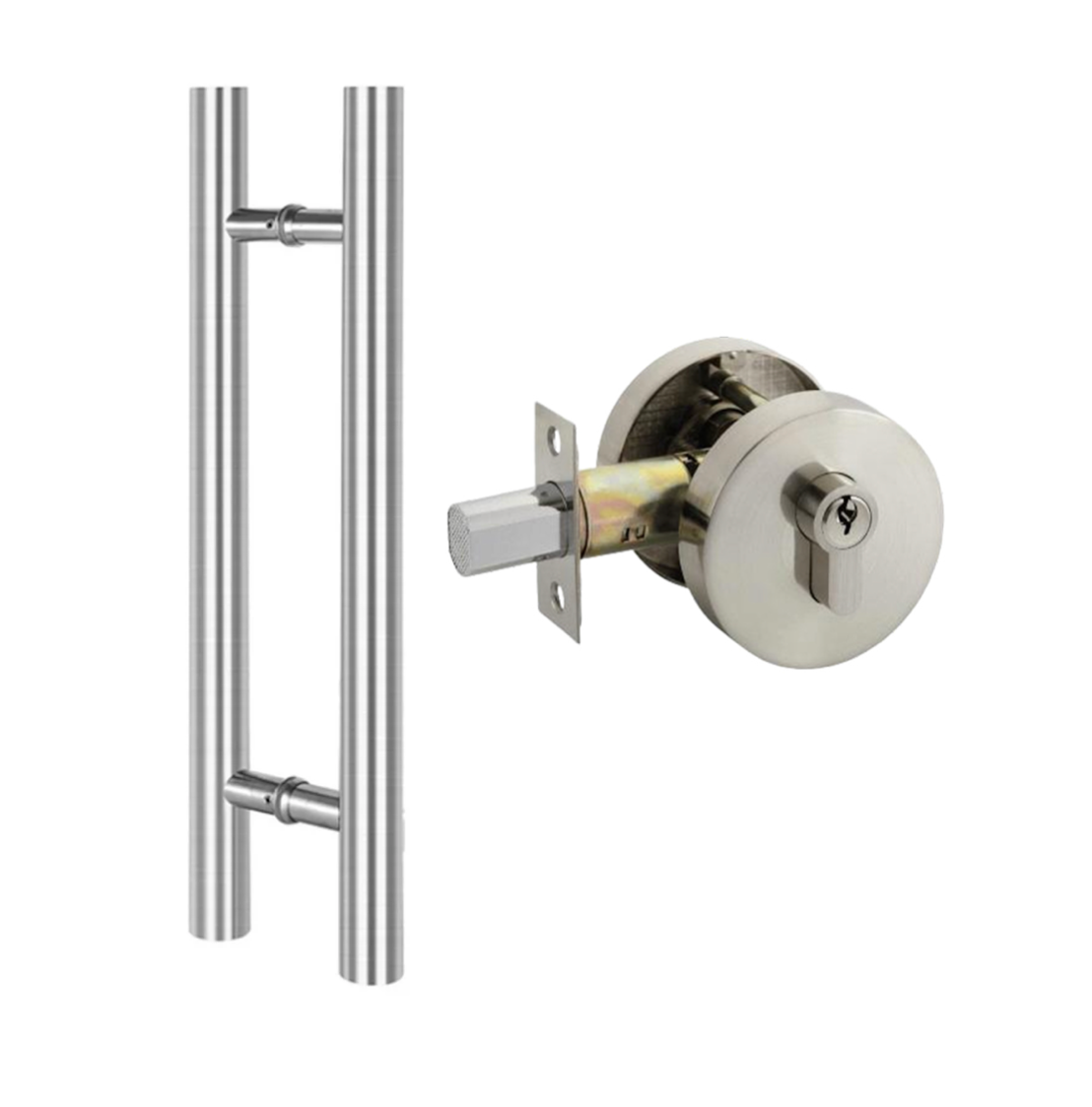 Round Lock with Key (BDL1051) + Round Door Pull Handle (DP1010)