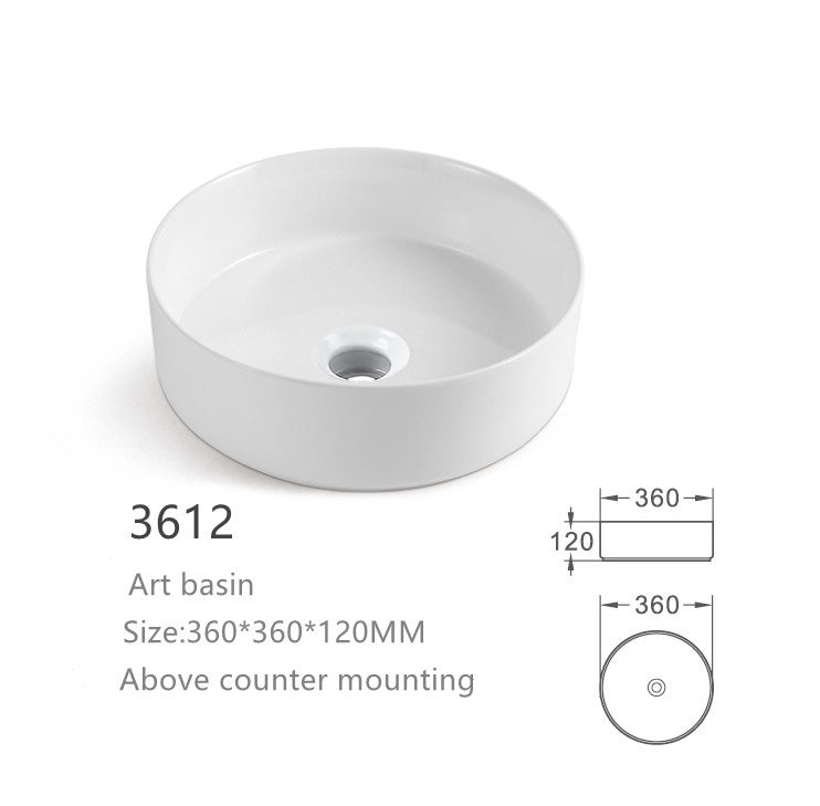 【Basin 3612 Pattern 01】 Glossy Marble Finish, 360×360×120mm, Above Counter Basin