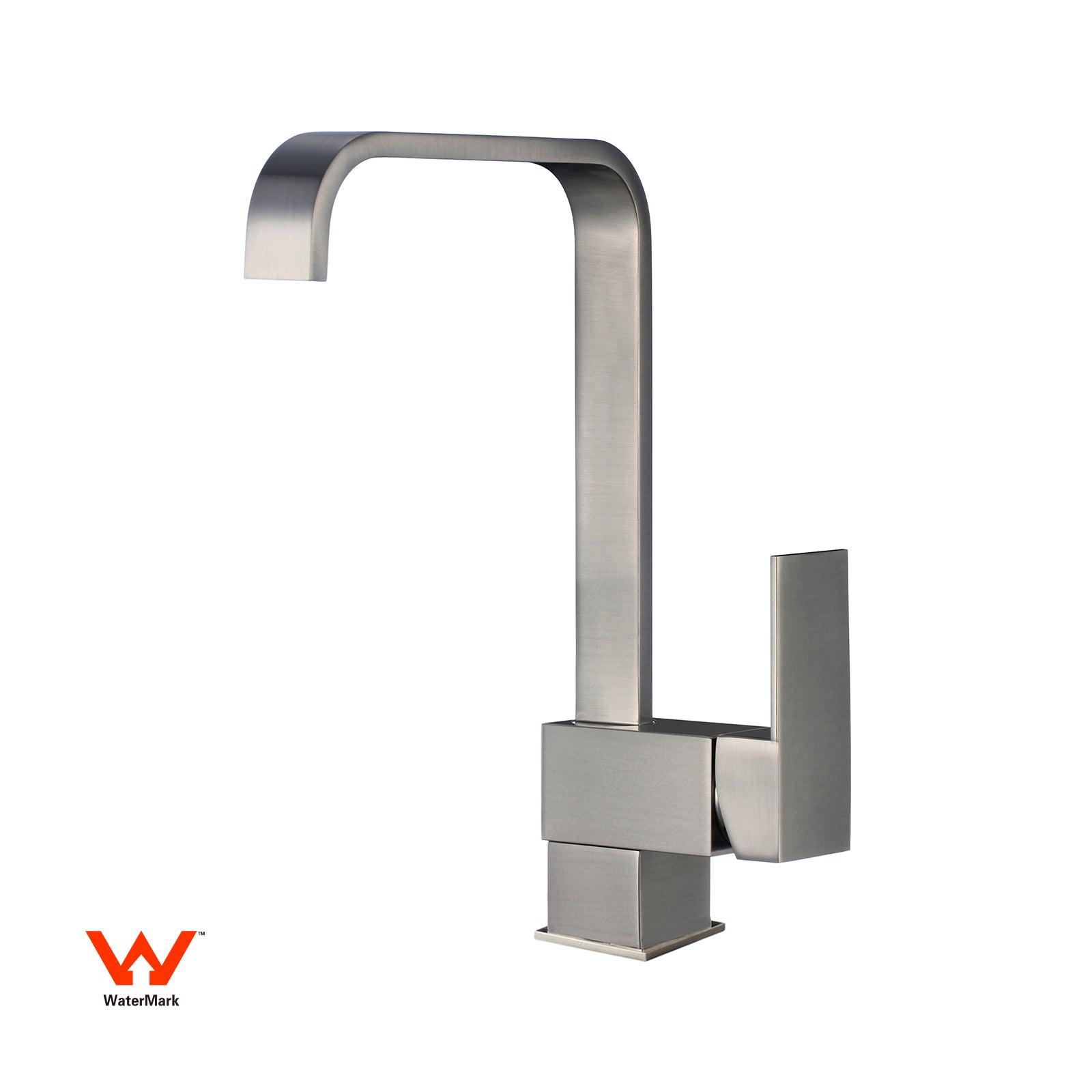 82H08 Kitchen Mixer Curved Spout Square Handle（Brushed Nickel）