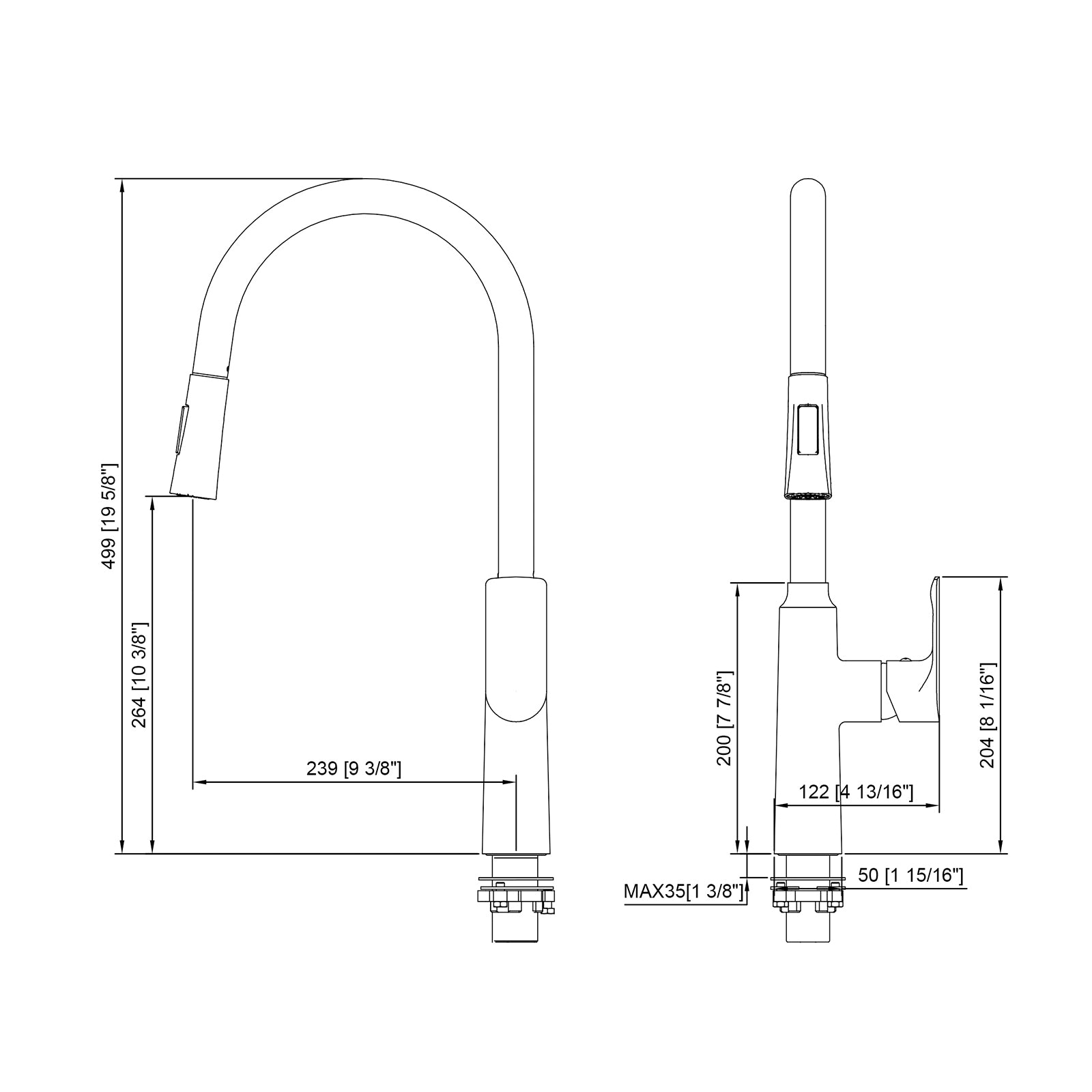 WUYI Pull out kitchen mixer