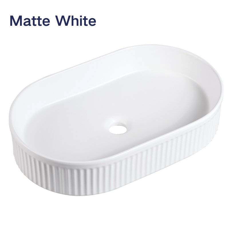 【Basin 330】 – Glossy White / Matte White, 580×365×120mm, Above-Counter Basin