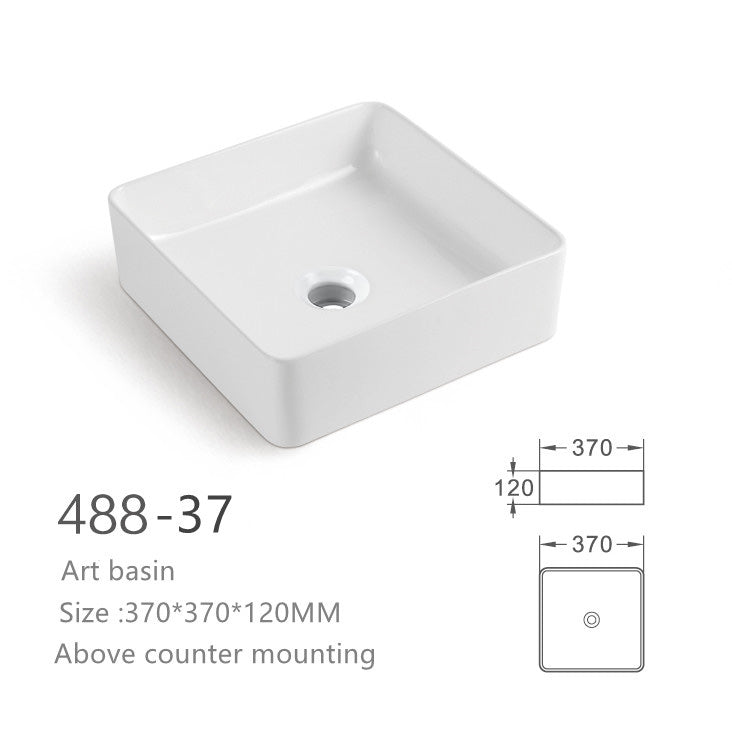 【Basin 488-37 - Matte Black】 370×370×120mm, Above Counter Basin