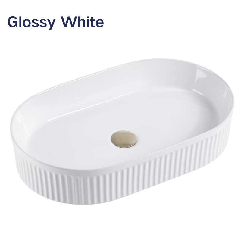 【Basin 330】 – Glossy White / Matte White, 580×365×120mm, Above-Counter Basin