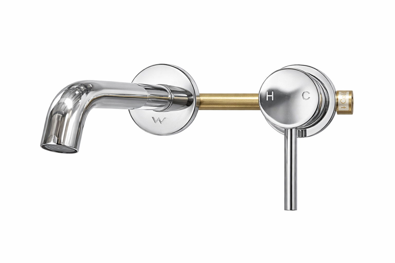 86H80 Round Wall Mounted Basin Mixer Tap Chrome