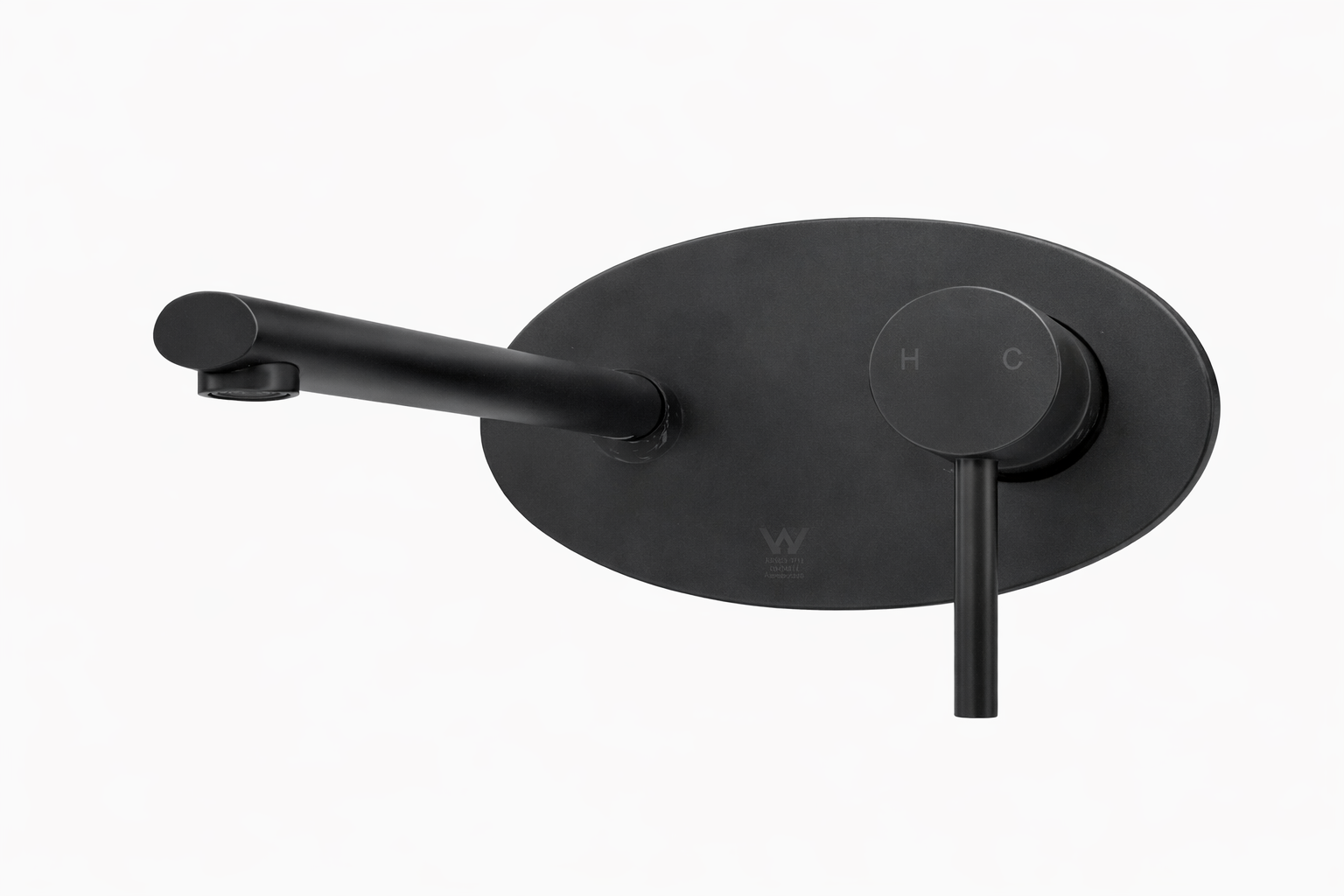 Oval Wall Plate Basin Mixer Black