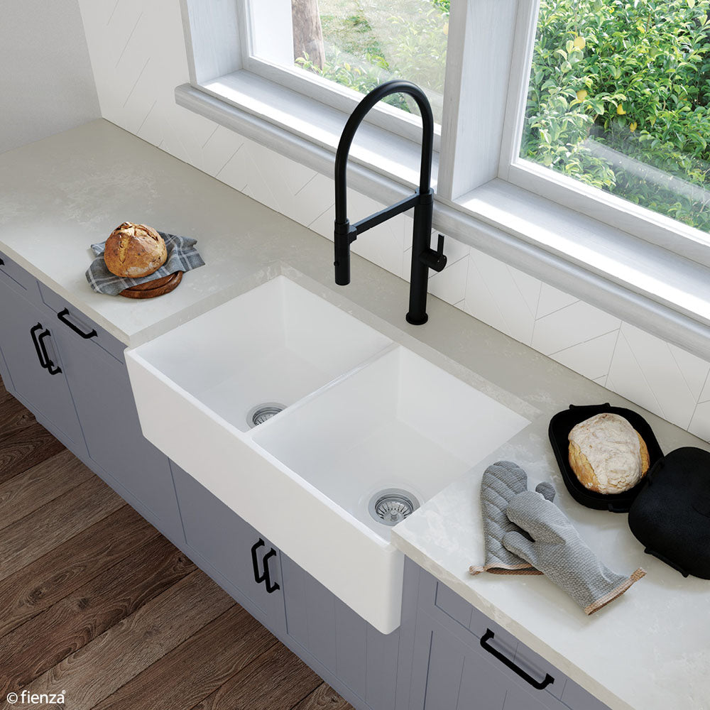 BISTONE 828X452X253mm Butler Farmhouse Fireclay Kitchen Laundry Sink 3318D