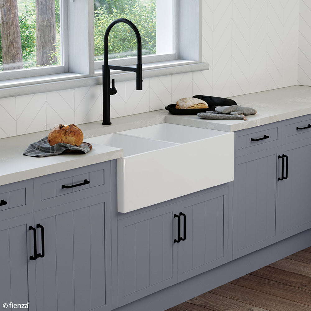 BISTONE 828X452X253mm Butler Farmhouse Fireclay Kitchen Laundry Sink 3318D