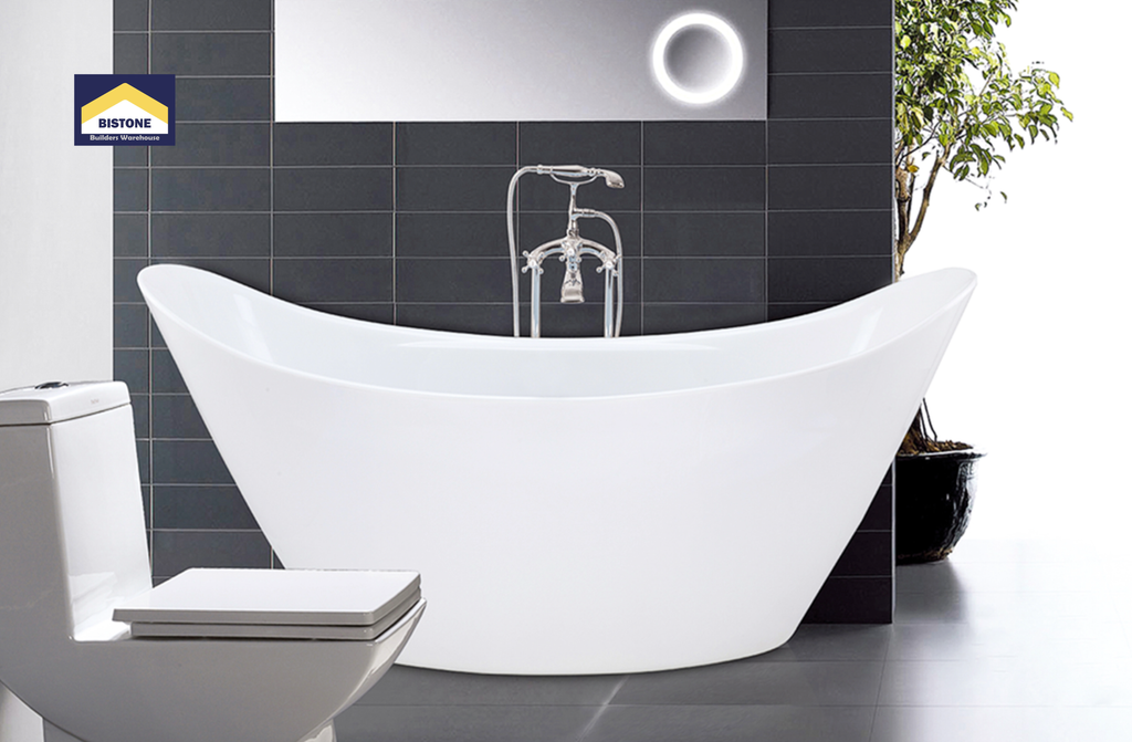 BISTONE B-7115 Freestanding Acrylic Bathtub — Classic Double-Ended Design for Luxurious Comfort