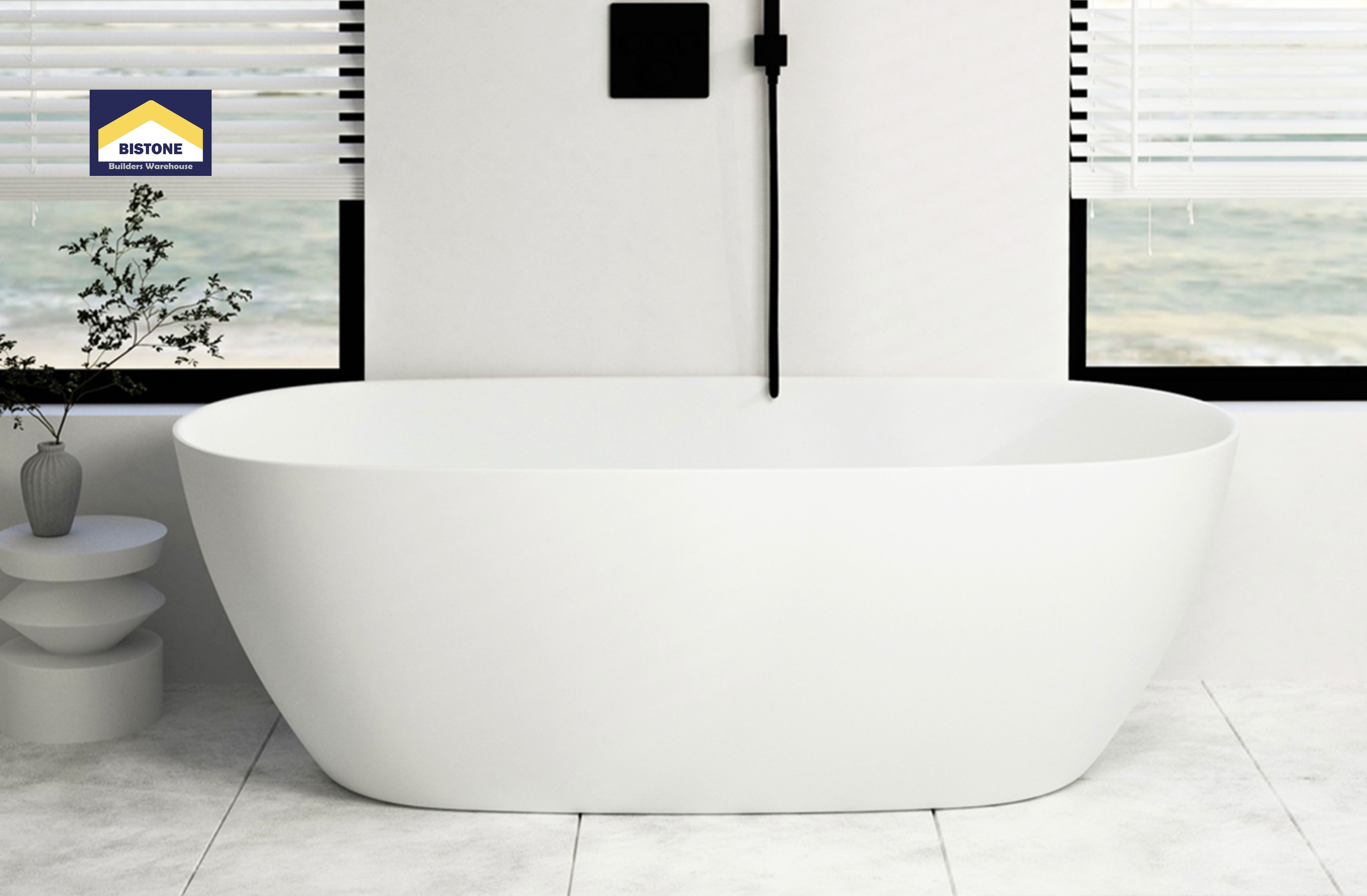 BISTONE B-7122T Freestanding Acrylic Bathtub — Timeless Oval Design for Modern Elegance