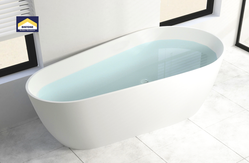 BISTONE B-7135 Freestanding Acrylic Bathtub — Elegant Asymmetrical Design with Refined Minimalism