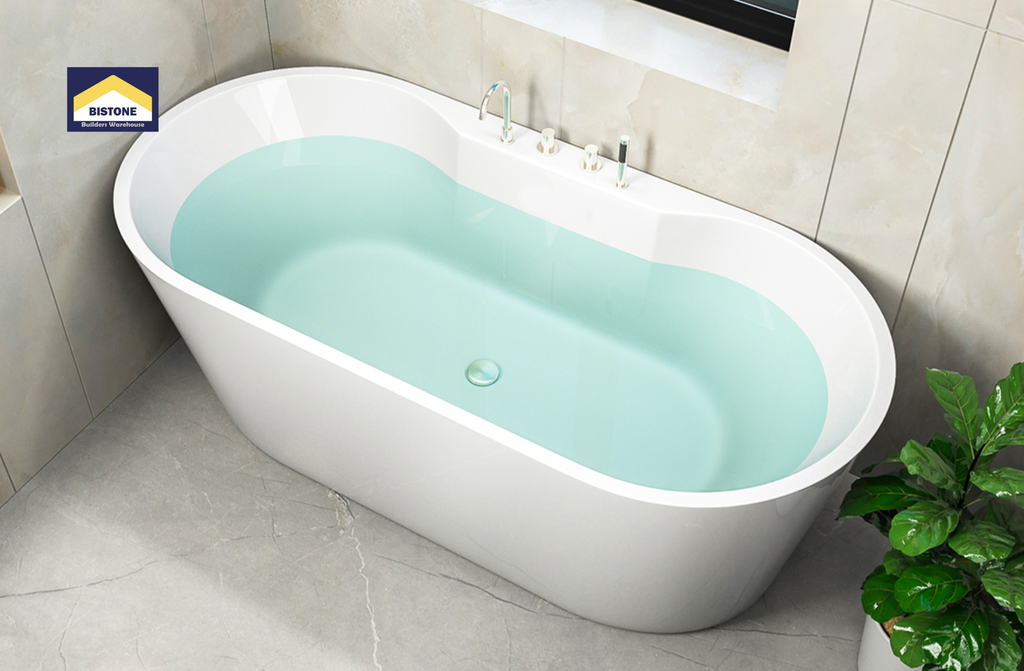 BISTONE B-7108 Freestanding Acrylic Bathtub — Elegant Oval Design with Optional Massage & Air Functions