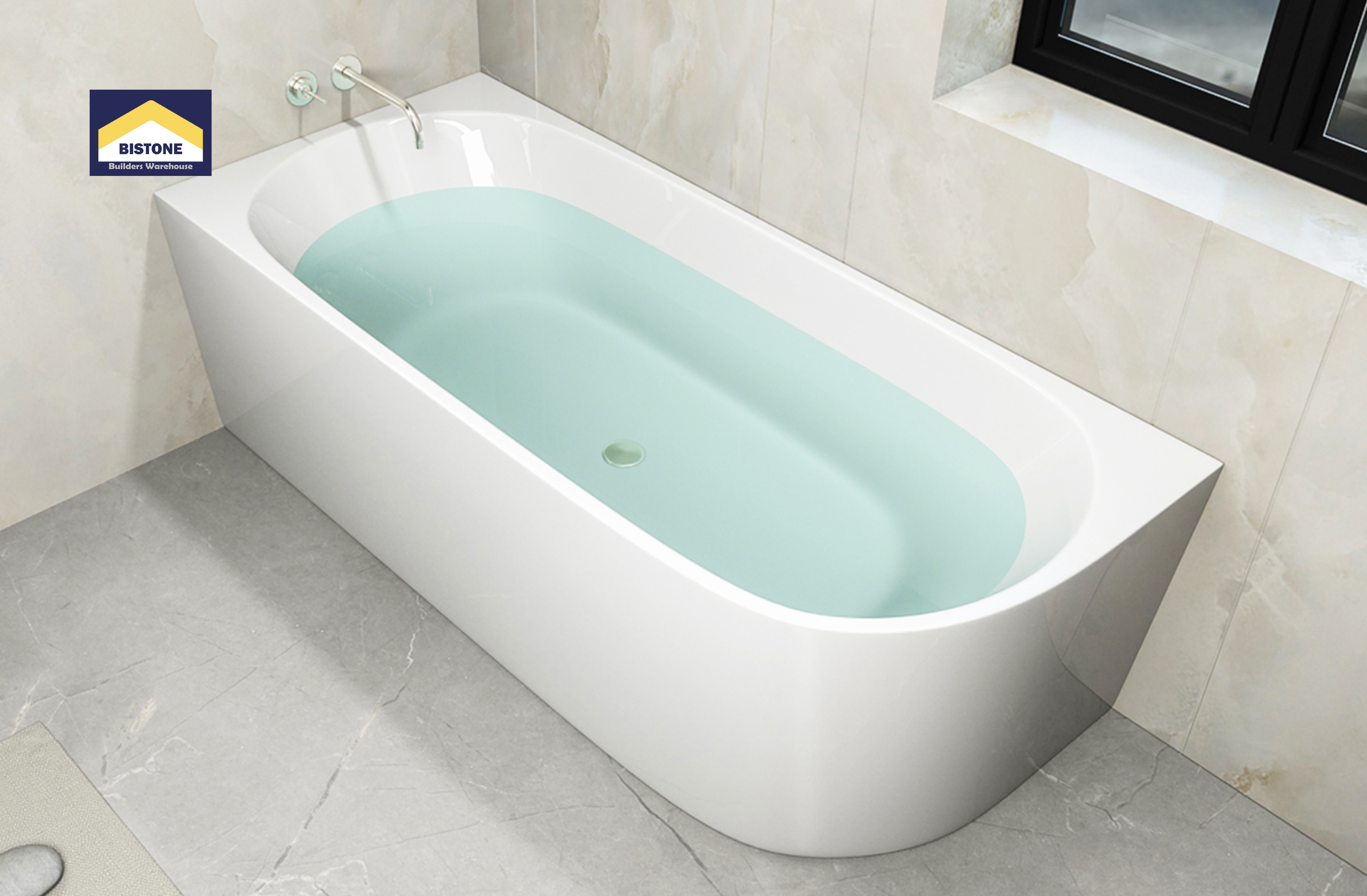 BISTONE B-7126 Back-to-Corner Acrylic Bathtub — Left & Right Configurations, Elegant Modern Design