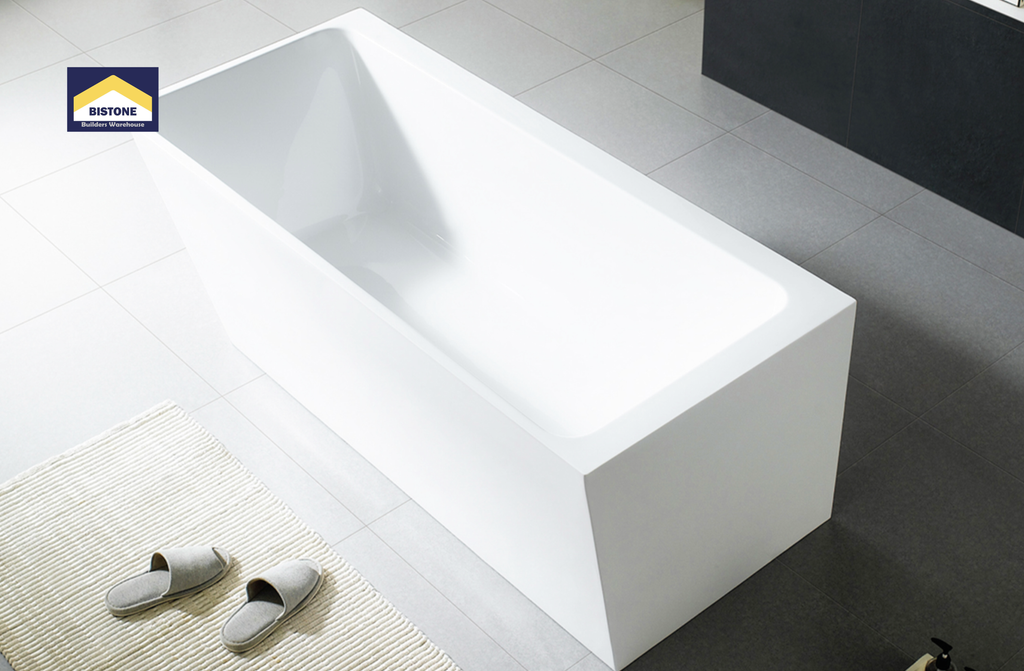 BISTONE B-7131 Back-to-Wall Acrylic Bathtub — Sleek Rectangular Design with Optional Massage & Air Functions