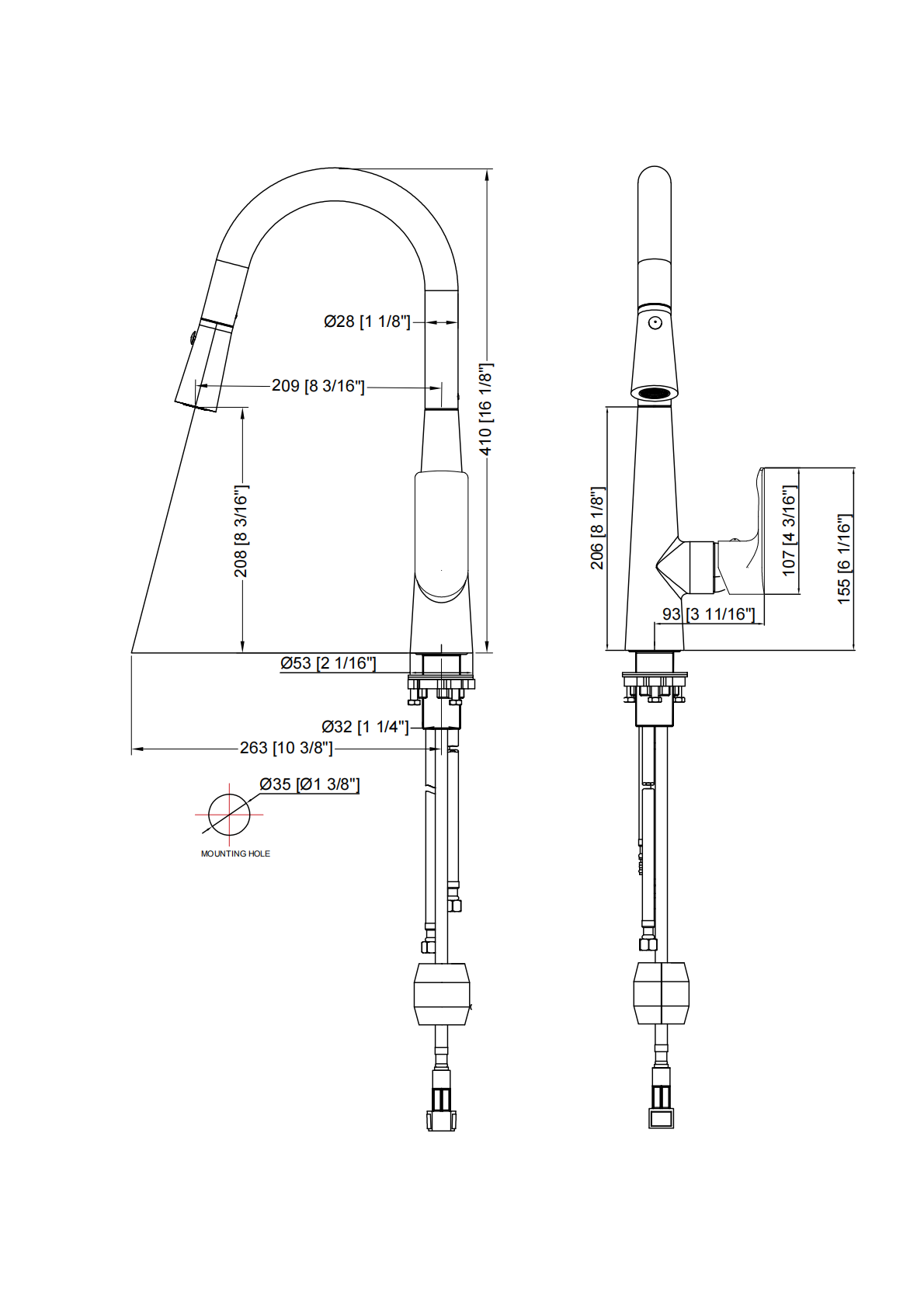 82H60-D Pull-Out Kitchen Mixer