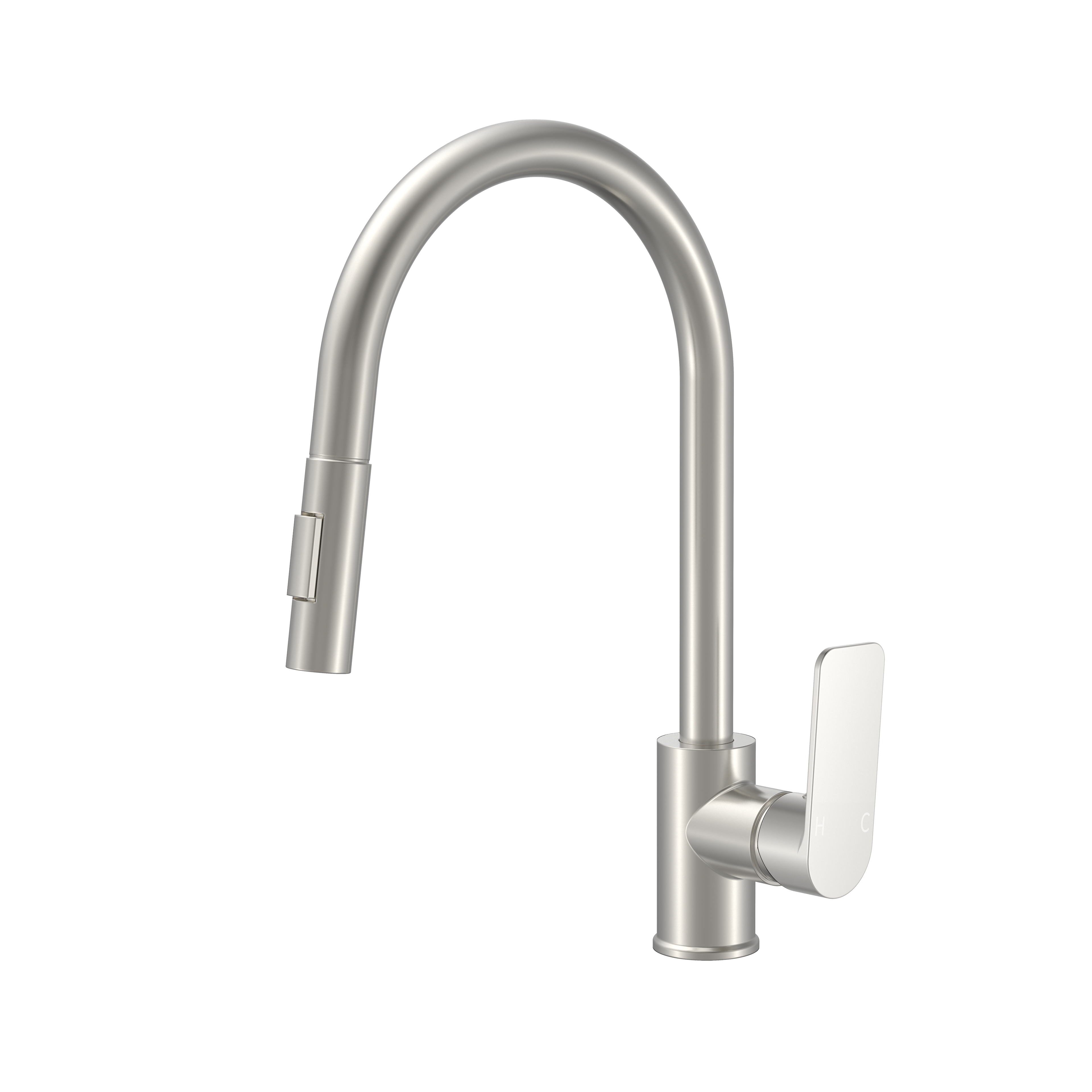 BISTONE 82H09G-D Gooseneck Kitchen Mixer Tap — Available in Chrome, Brushed Nickel, Gunmetal Grey, Matte Black & Brushed Gold