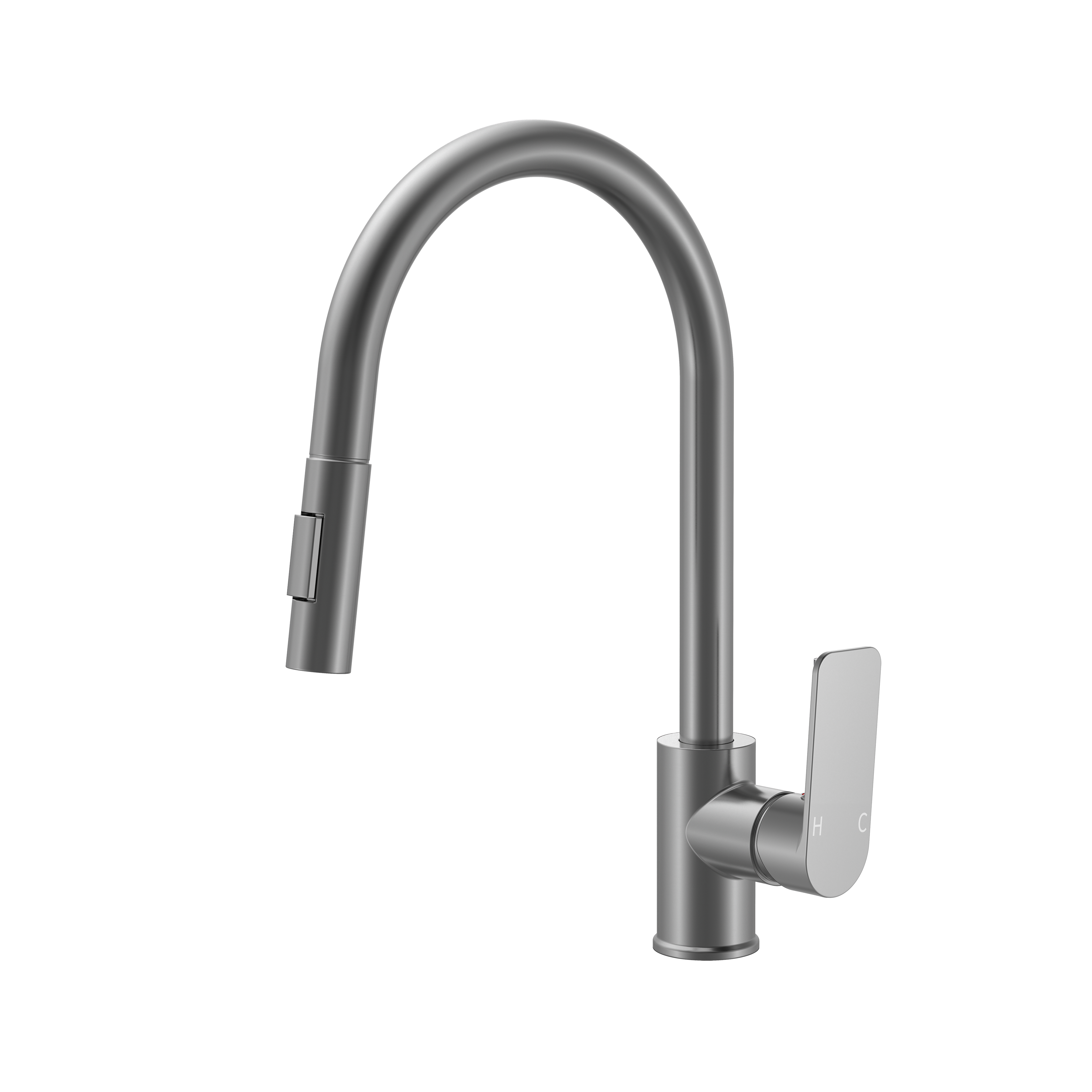 BISTONE 82H09G-D Gooseneck Kitchen Mixer Tap — Available in Chrome, Brushed Nickel, Gunmetal Grey, Matte Black & Brushed Gold