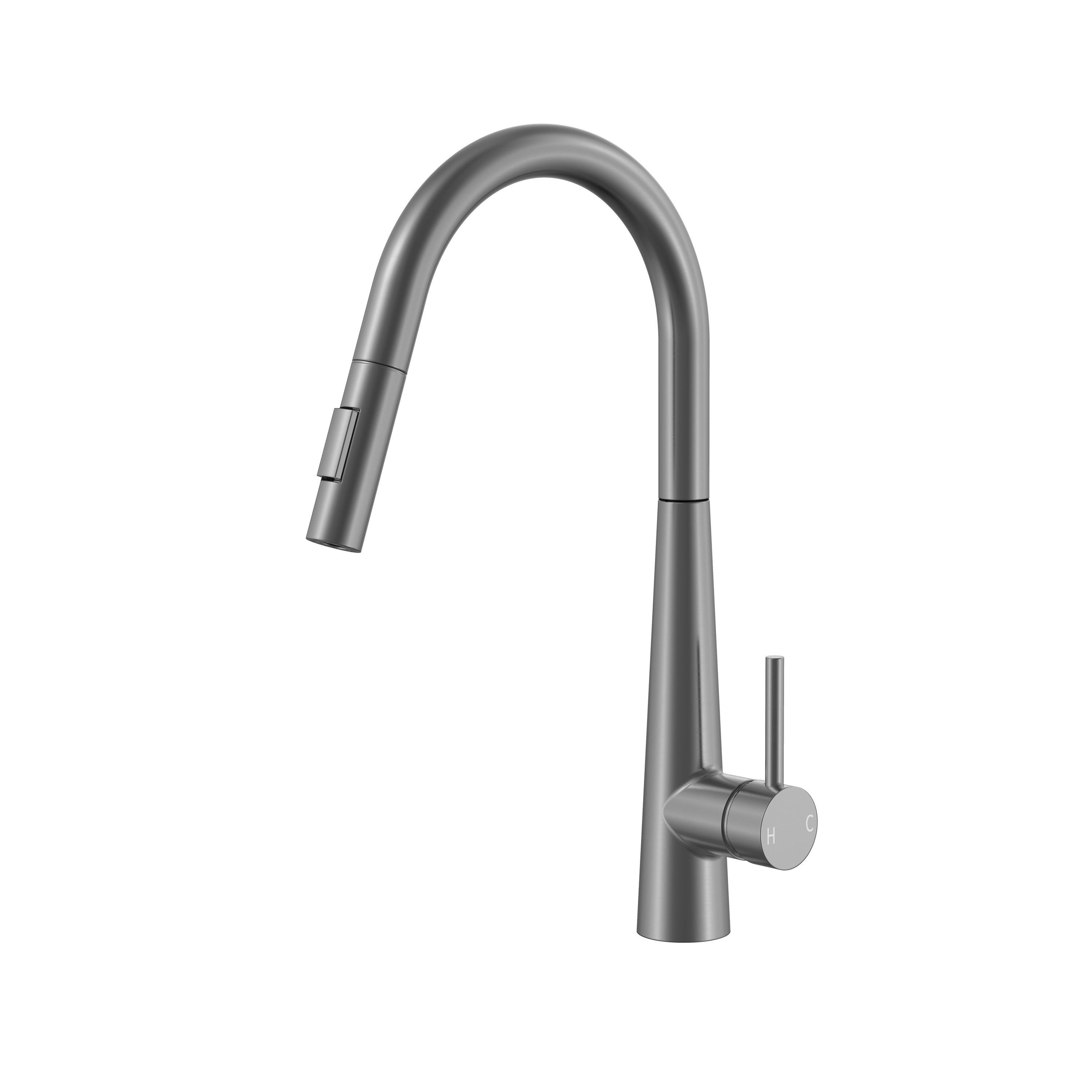 BISTONE 82H52 Pull-Out Kitchen Mixer Tap — Available in Chrome, Brushed Nickel, Gunmetal Grey, Matte Black & Brushed Gold