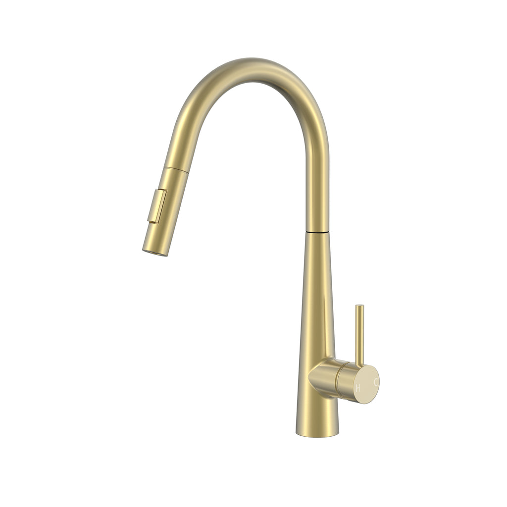 BISTONE 82H52 Pull-Out Kitchen Mixer Tap — Available in Chrome, Brushed Nickel, Gunmetal Grey, Matte Black & Brushed Gold