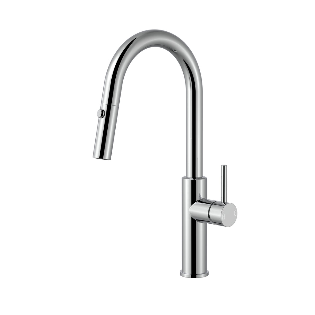 BISTONE 82H55 Pull-Out Kitchen Mixer Tap — Available in Chrome, Brushed Nickel, Gunmetal Grey, Matte Black & Brushed Gold