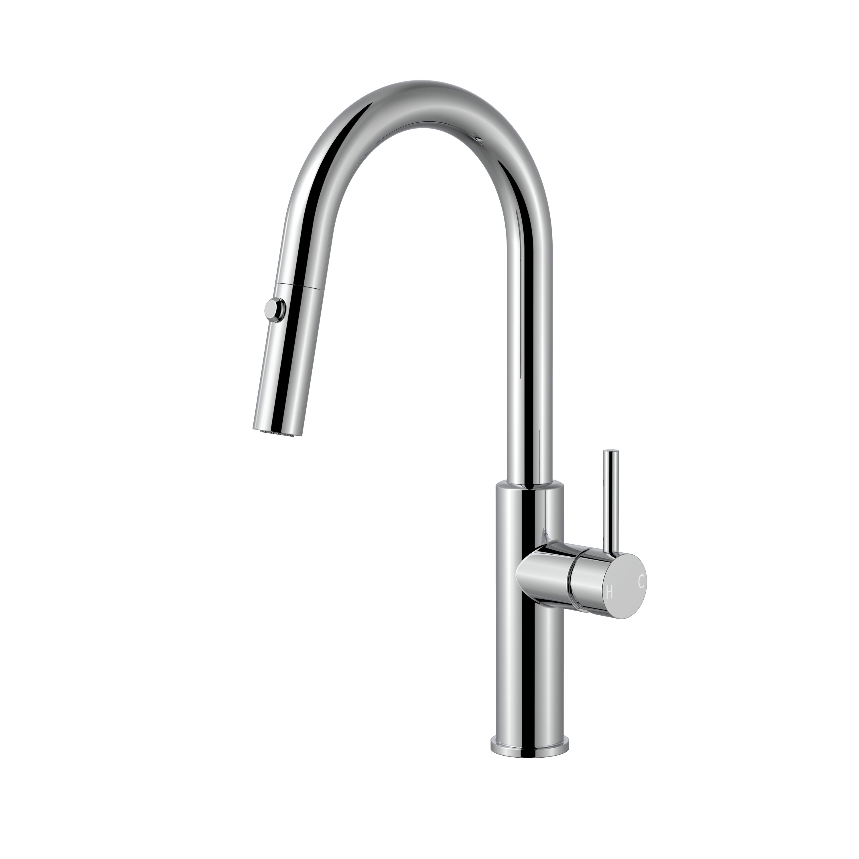 BISTONE 82H55 Pull-Out Kitchen Mixer Tap — Available in Chrome, Brushed Nickel, Gunmetal Grey, Matte Black & Brushed Gold