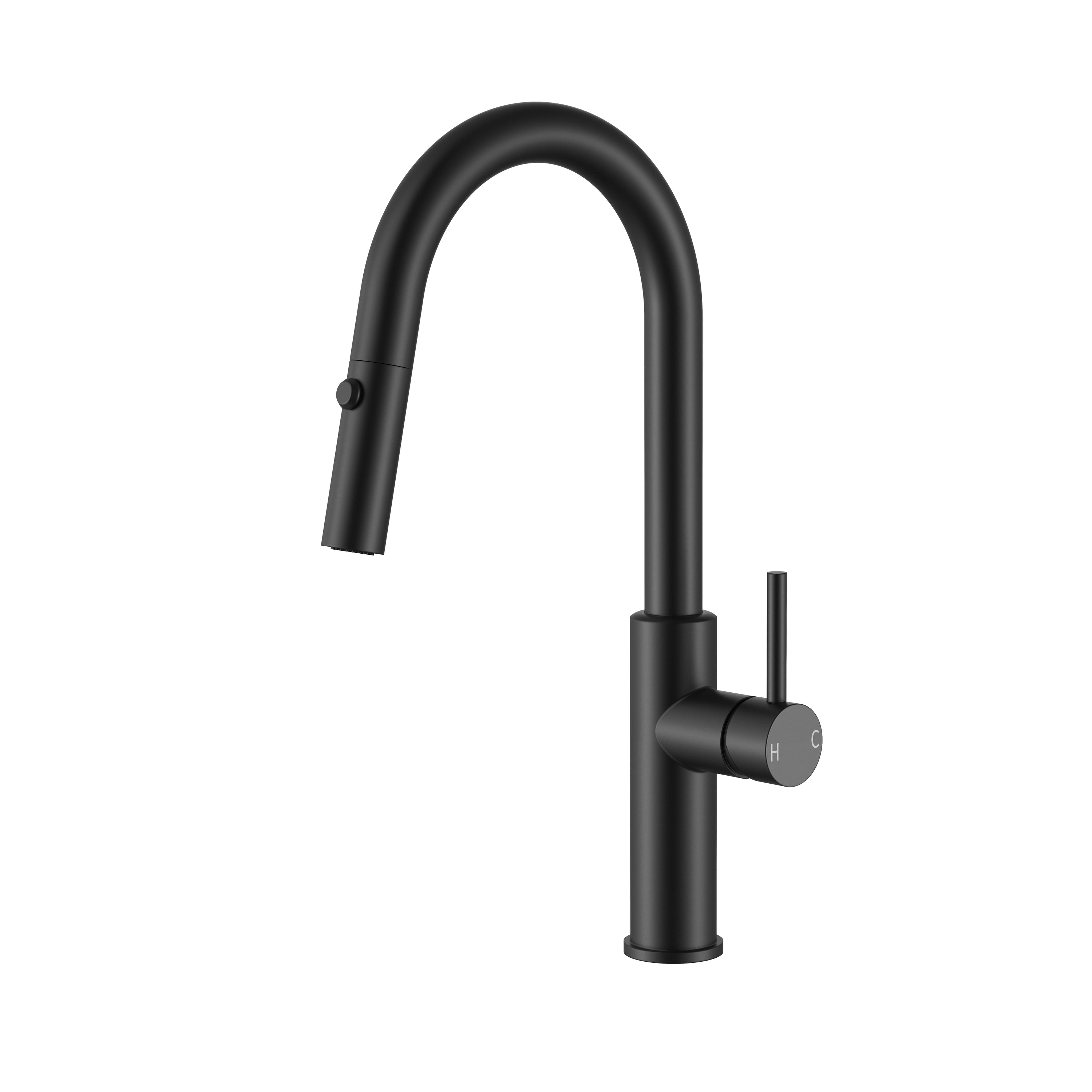 BISTONE 82H55 Pull-Out Kitchen Mixer Tap — Available in Chrome, Brushed Nickel, Gunmetal Grey, Matte Black & Brushed Gold