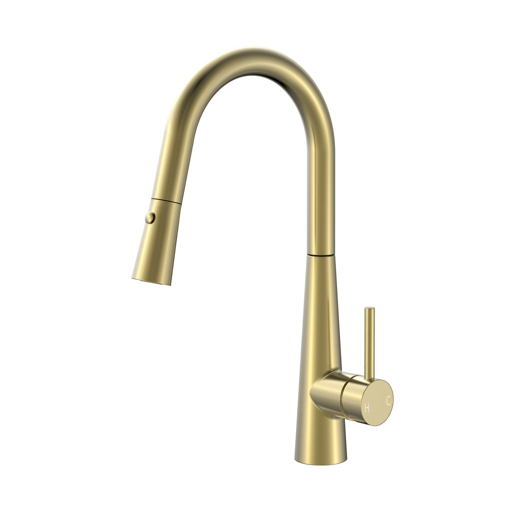 BISTONE 82H60 Pull-Out Kitchen Mixer Tap — Available in Chrome, Brushed Nickel, Gunmetal Grey, Matte Black & Brushed Gold