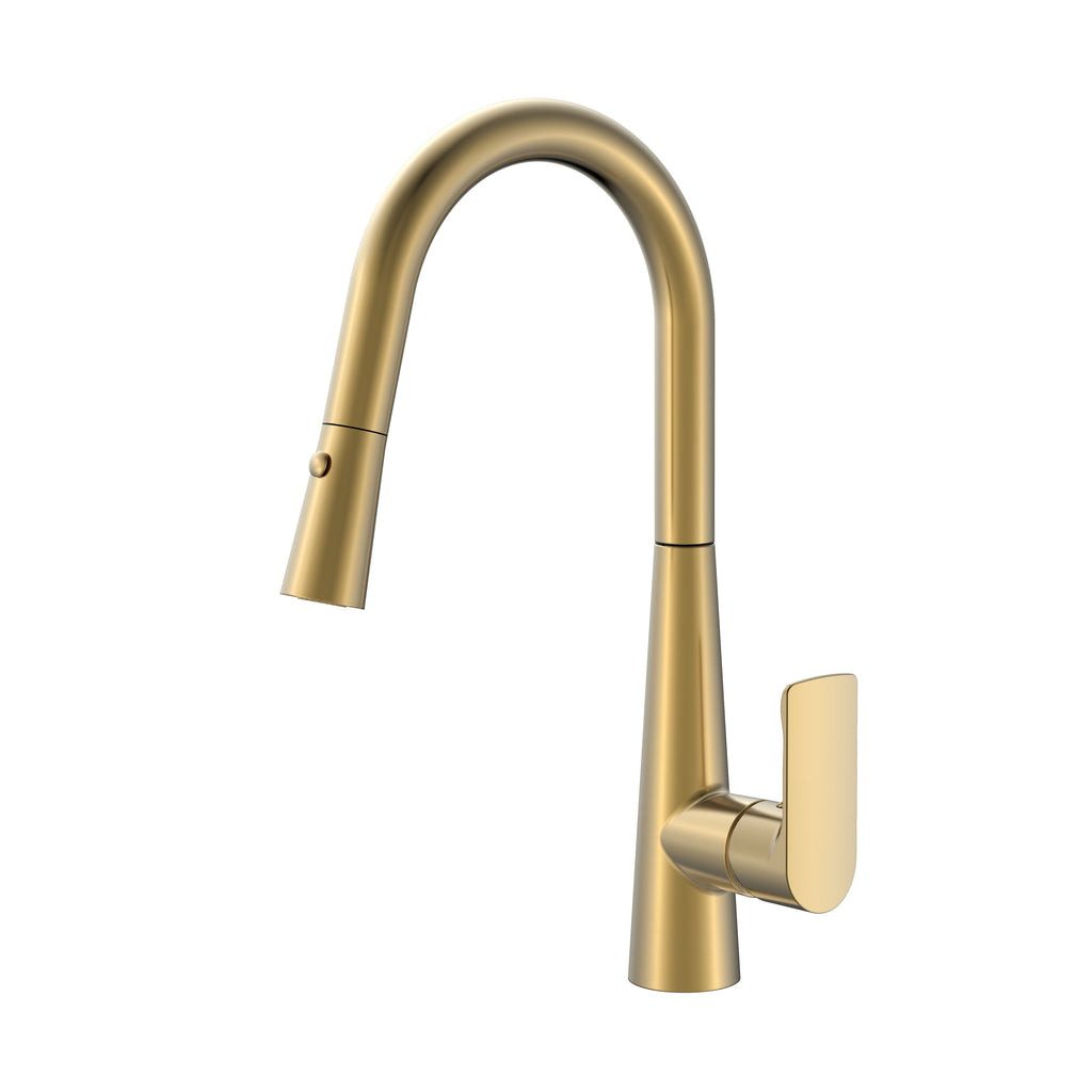 BISTONE 82H60-D Pull-Out Kitchen Mixer Tap — Available in Chrome, Brushed Nickel, Gunmetal Grey, Matte Black & Brushed Gold