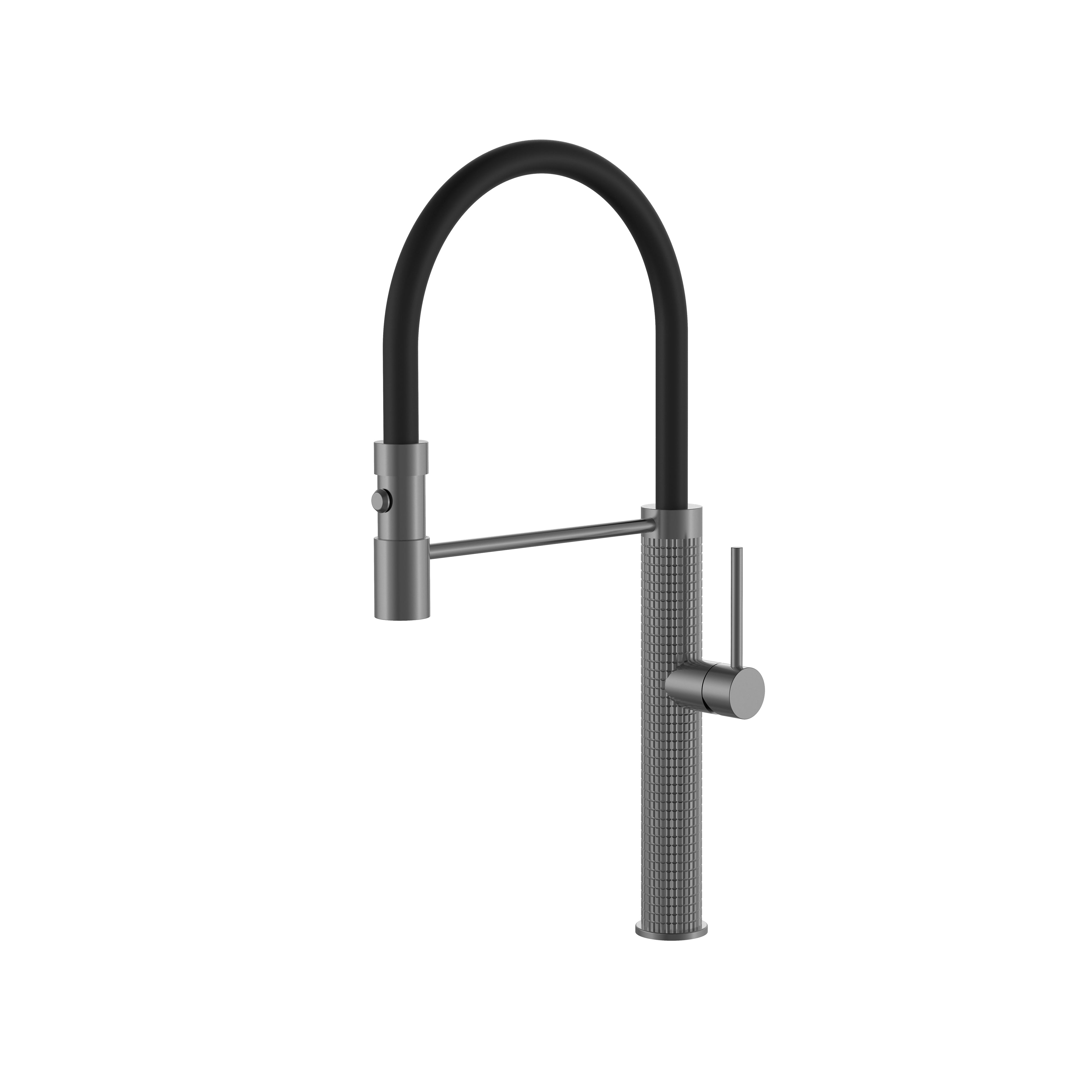 BISTONE 82H66 Professional Coil Kitchen Mixer Tap — Available in Chrome, Brushed Nickel, Gunmetal Grey, Matte Black & Brushed Gold