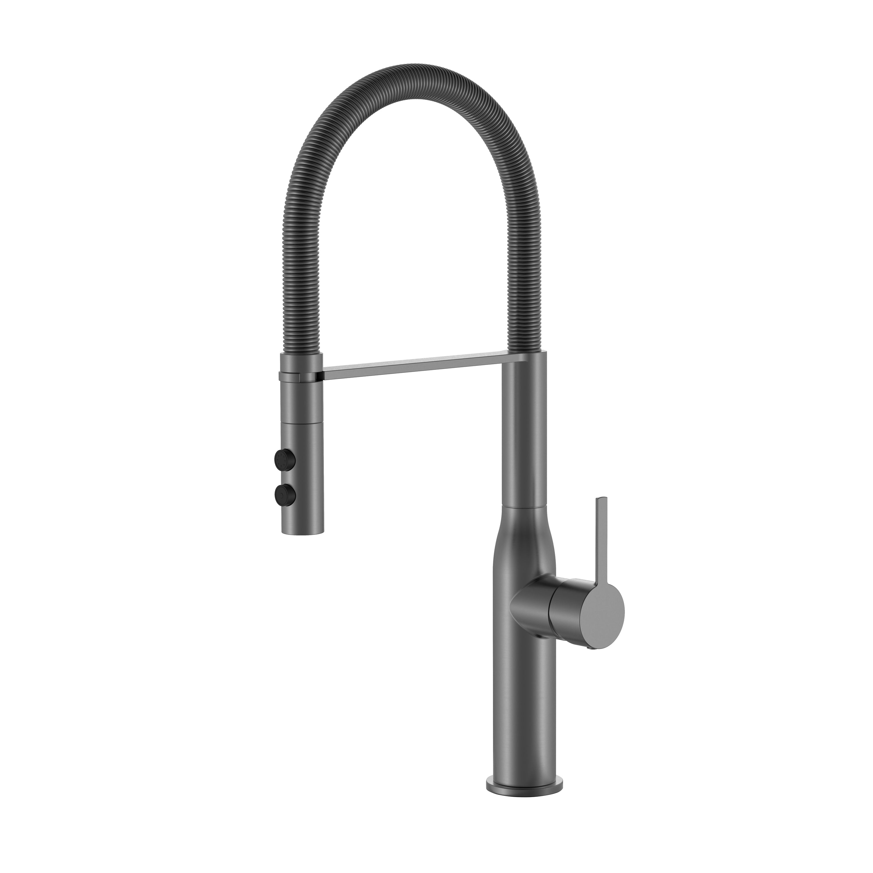 BISTONE 82H72 - Style Coil Kitchen Mixer Tap — Available in Brushed Nickel, Polished Chrome, Gunmetal Grey, Matte Black & Brushed Gold