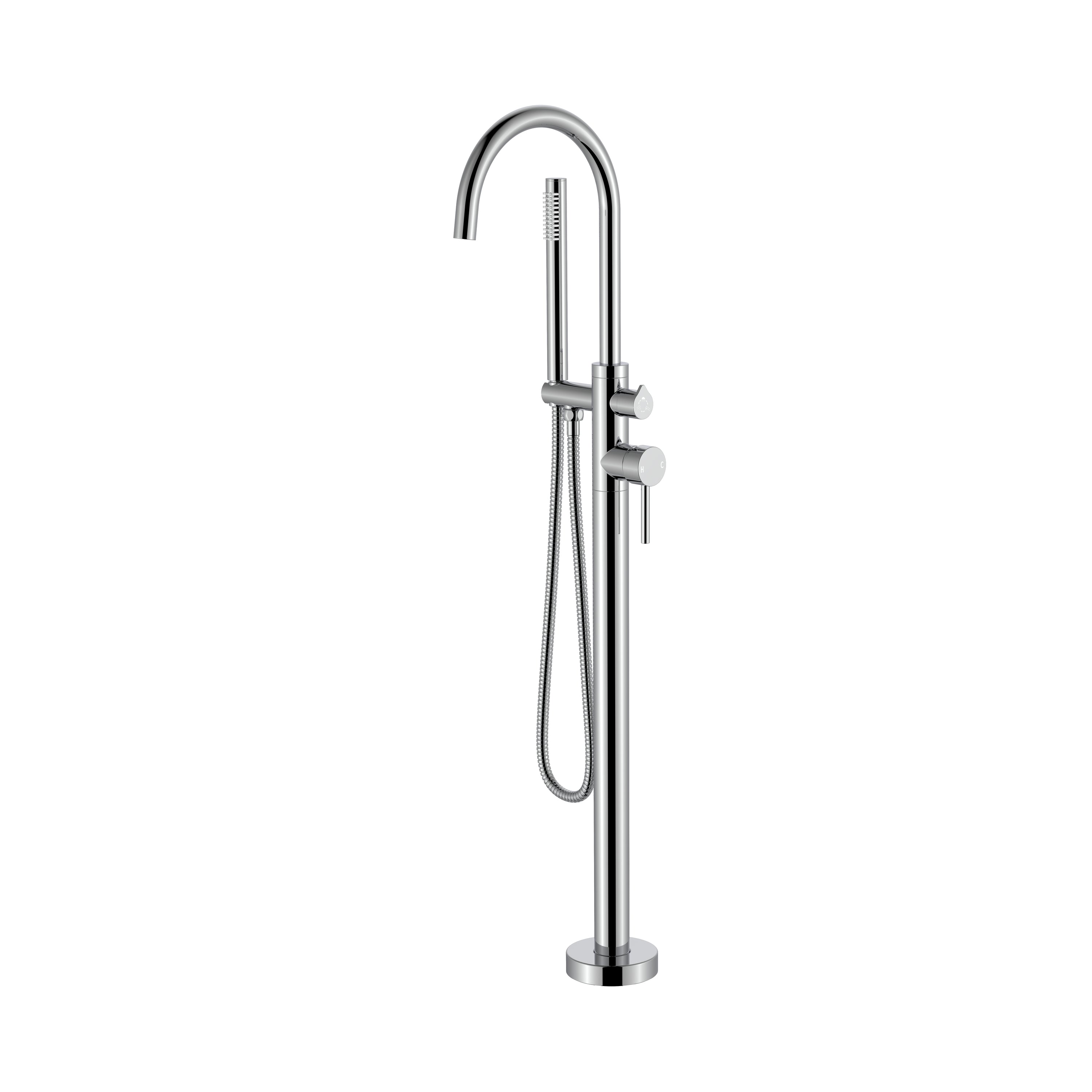 BISTONE 86H88 Freestanding Bath Mixer with Hand Shower — Available in Chrome, Brushed Nickel, Gunmetal Grey, Matte Black & Brushed Gold
