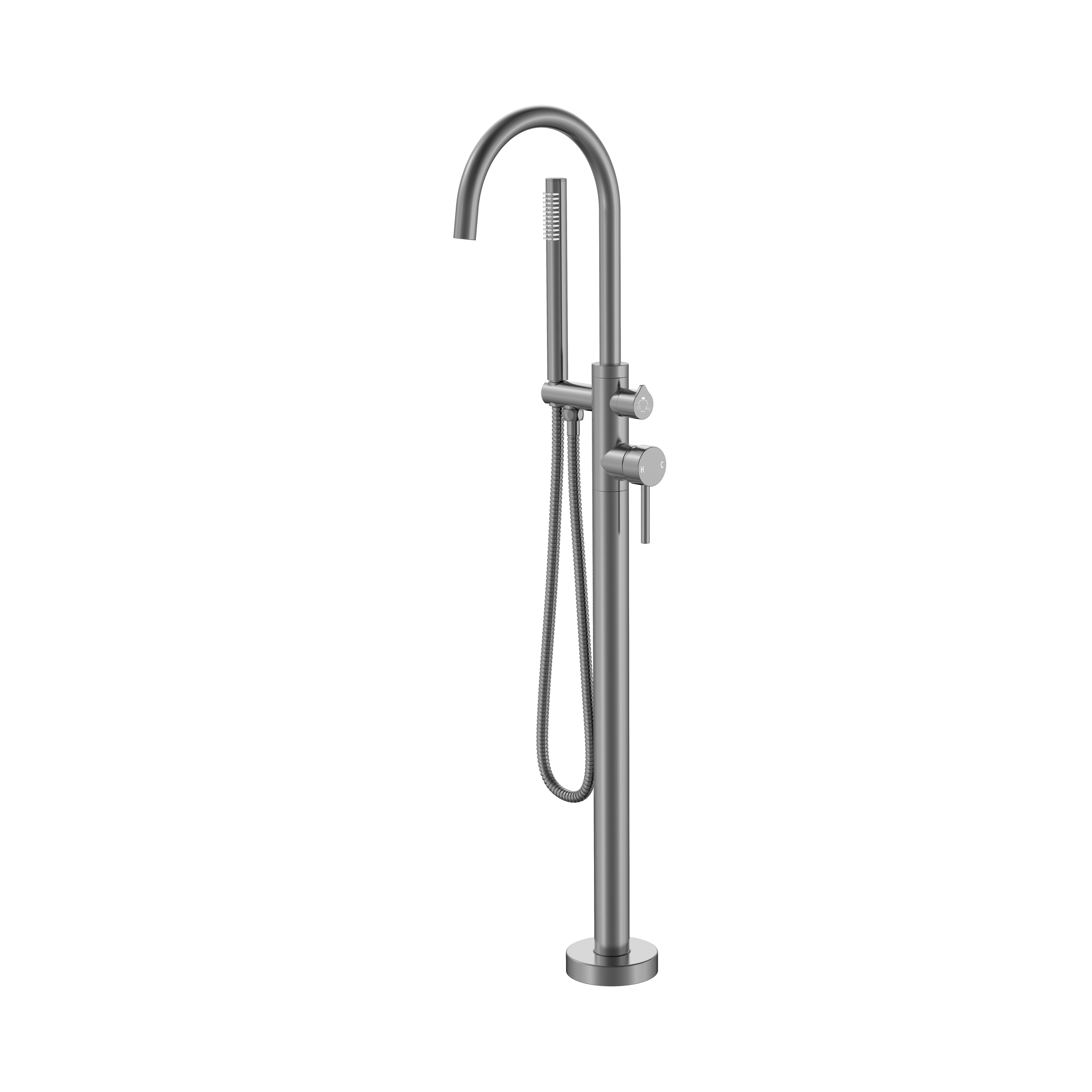 BISTONE 86H88 Freestanding Bath Mixer with Hand Shower — Available in Chrome, Brushed Nickel, Gunmetal Grey, Matte Black & Brushed Gold