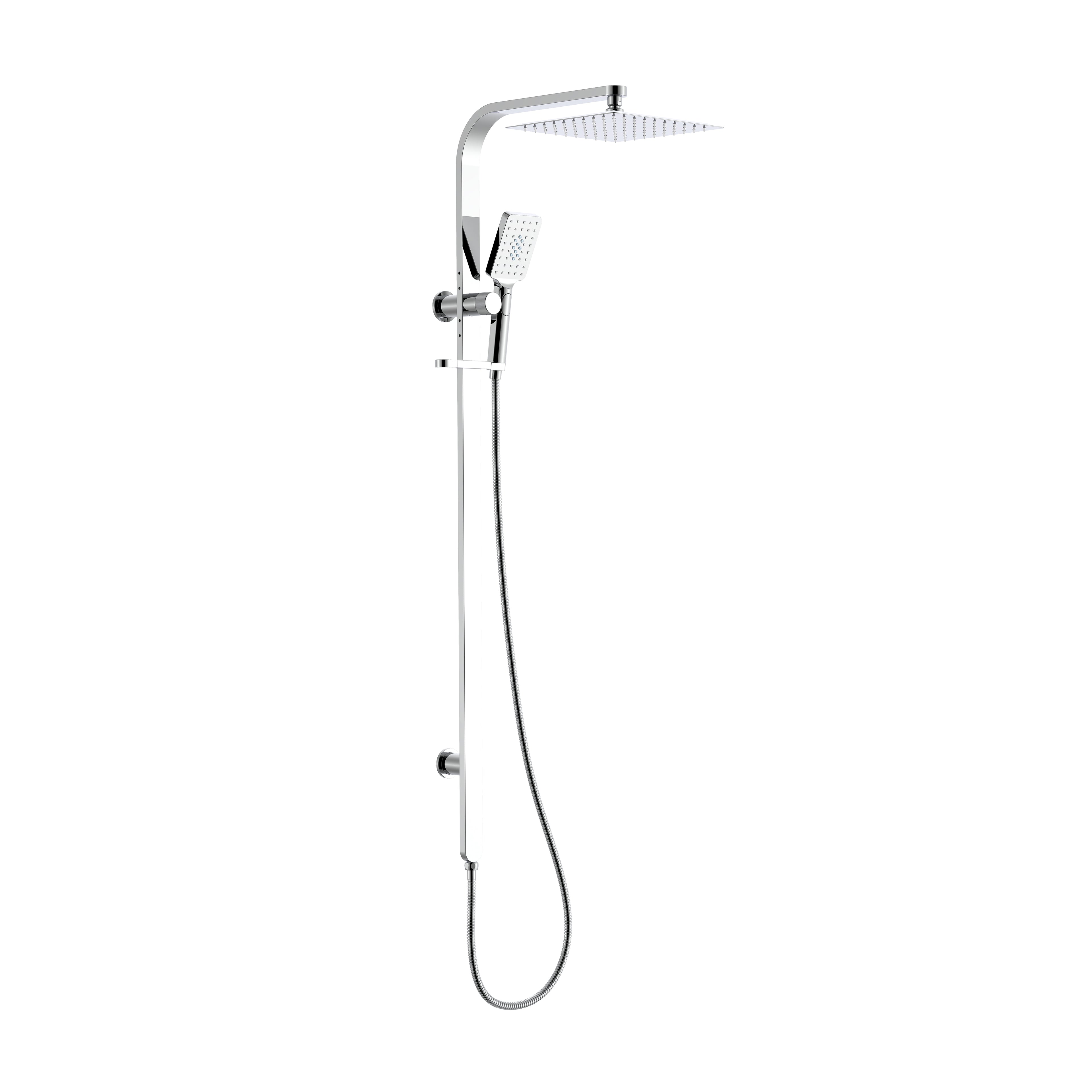 BISTONE 86H92 Square Shower Set with Hand Shower — Adjustable Head (250mm / 300mm) — Available in Chrome, Brushed Nickel, Gunmetal Grey, Matte Black & Brushed Gold