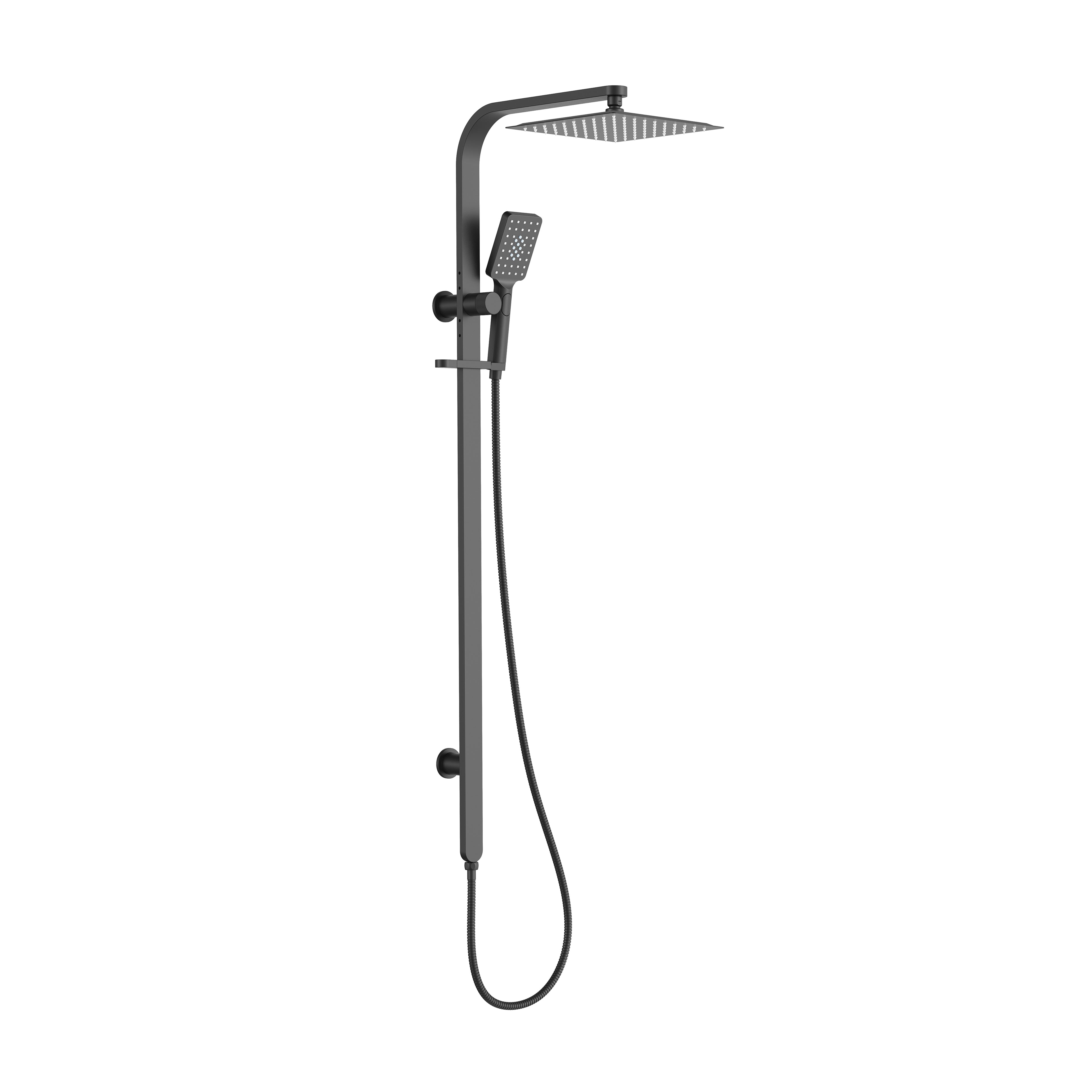 BISTONE 86H92 Square Shower Set with Hand Shower — Adjustable Head (250mm / 300mm) — Available in Chrome, Brushed Nickel, Gunmetal Grey, Matte Black & Brushed Gold