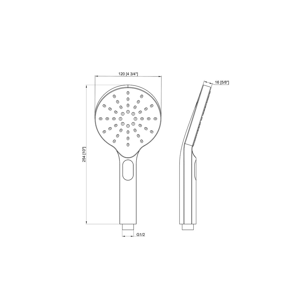 BISTONE HS05 Hand Shower — Round Design, Single-Function — Available in Chrome, Brushed Nickel, Gunmetal Grey, Matte Black & Brushed Gold
