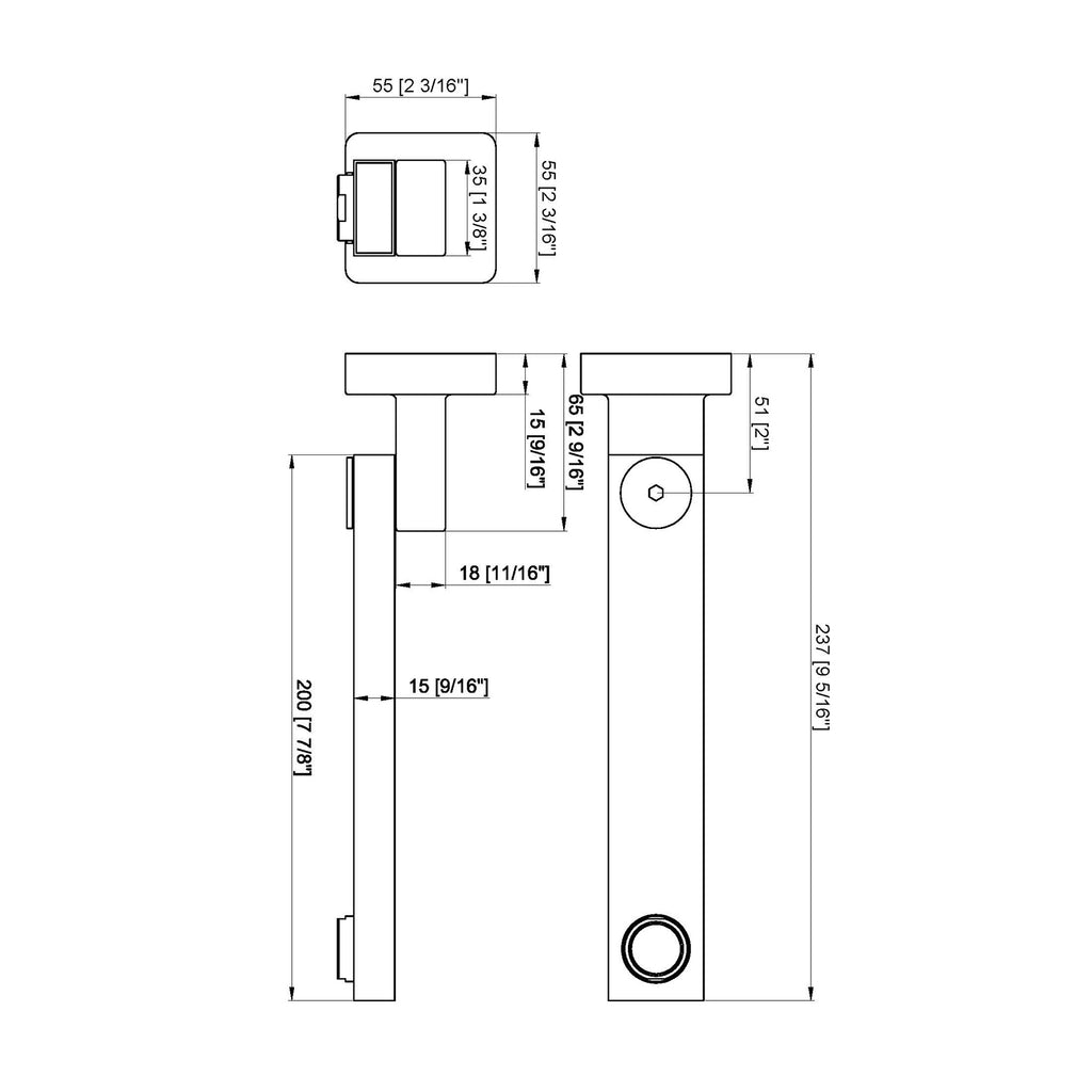 BISTONE SP05 Bath Spout — Wall Mounted, Square Modern Design, 200mm Projection — Available in Chrome, Brushed Nickel, Gunmetal Grey, Matte Black & Brushed Gold