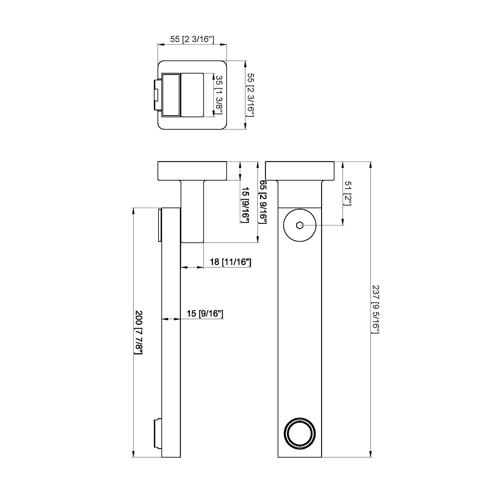 BISTONE SP05 Bath Spout — Wall Mounted, Square Modern Design, 200mm Projection — Available in Chrome, Brushed Nickel, Gunmetal Grey, Matte Black & Brushed Gold