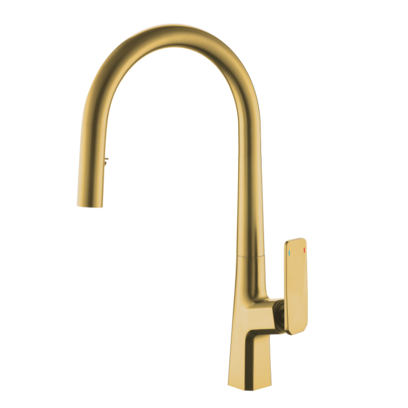 BISTONE 82H65 Pull-Out Kitchen Mixer Tap — Available in Chrome, Brushed Nickel, Gunmetal Grey, Matte Black & Brushed Gold