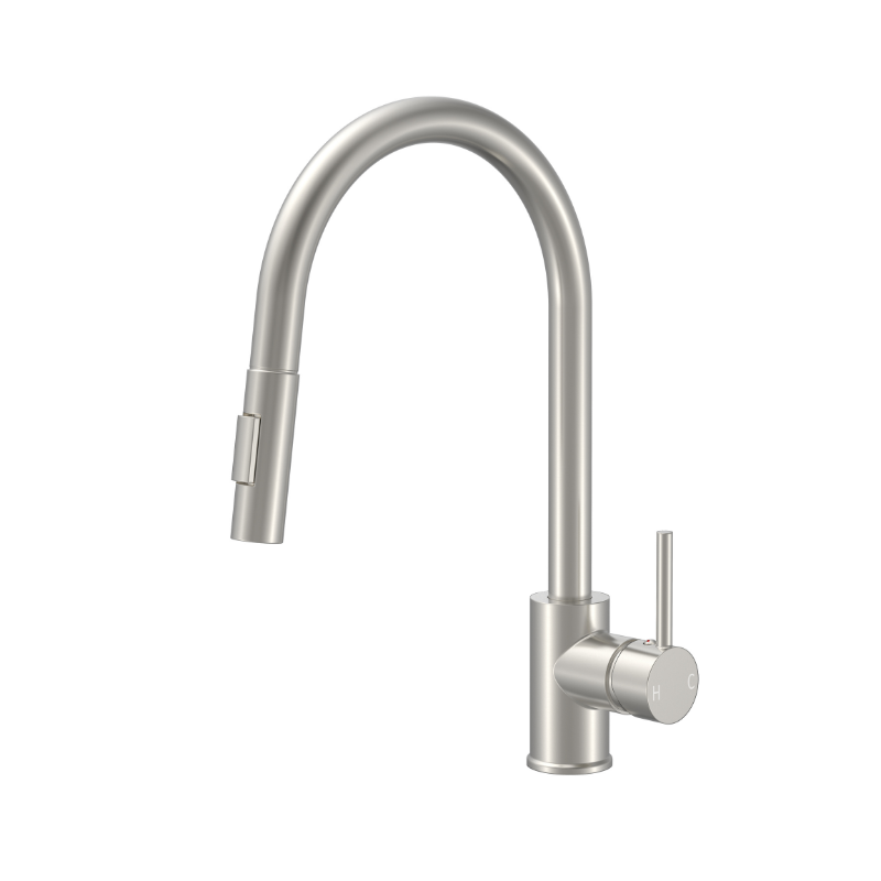 BISTONE 82H09G Gooseneck Kitchen Mixer Tap — Available in Chrome, Brushed Nickel, Gunmetal Grey, Matte Black & Brushed Gold