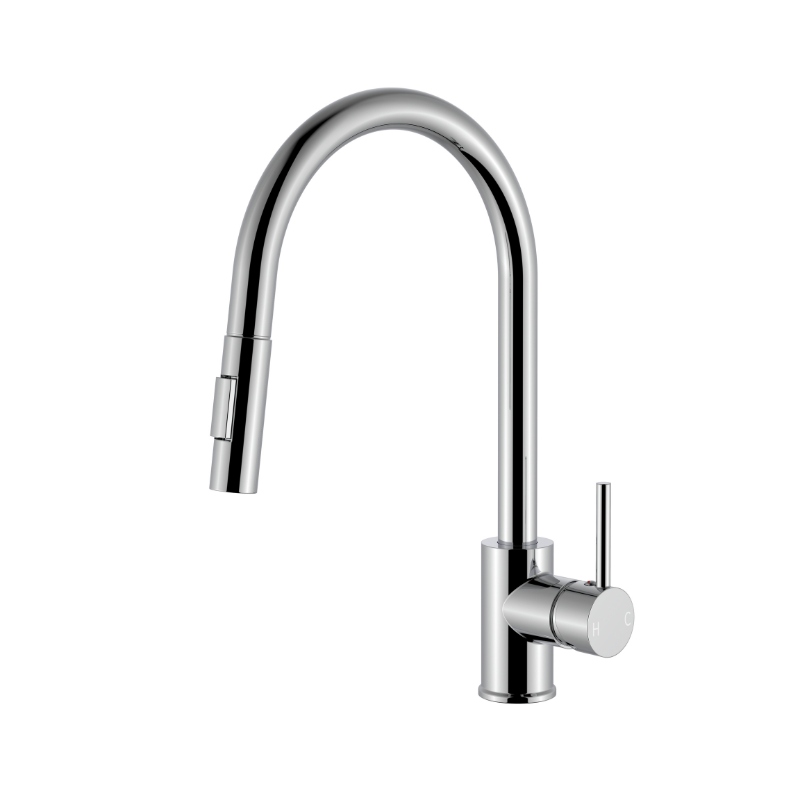 BISTONE 82H09G Gooseneck Kitchen Mixer Tap — Available in Chrome, Brushed Nickel, Gunmetal Grey, Matte Black & Brushed Gold